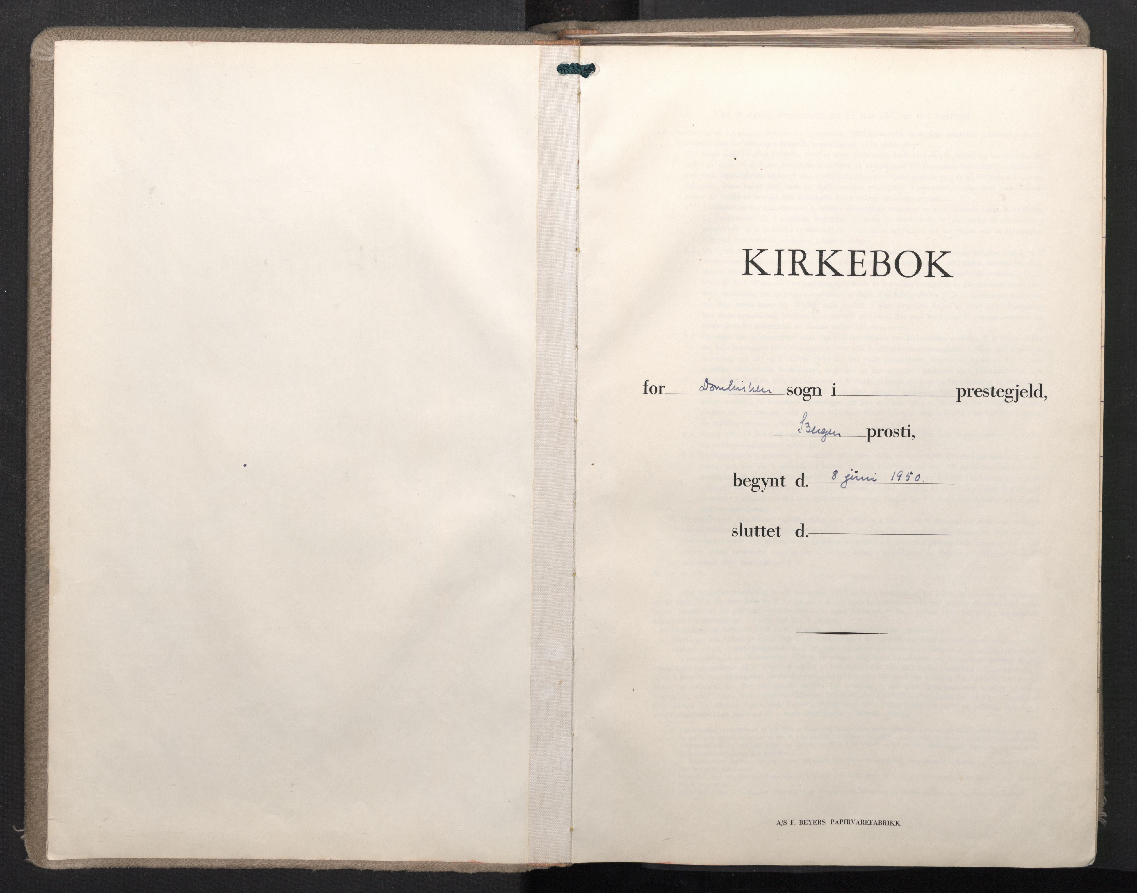 Domkirken sokneprestembete, SAB/A-74801/H/Haa: Parish register (official) no. D 8, 1950-1959