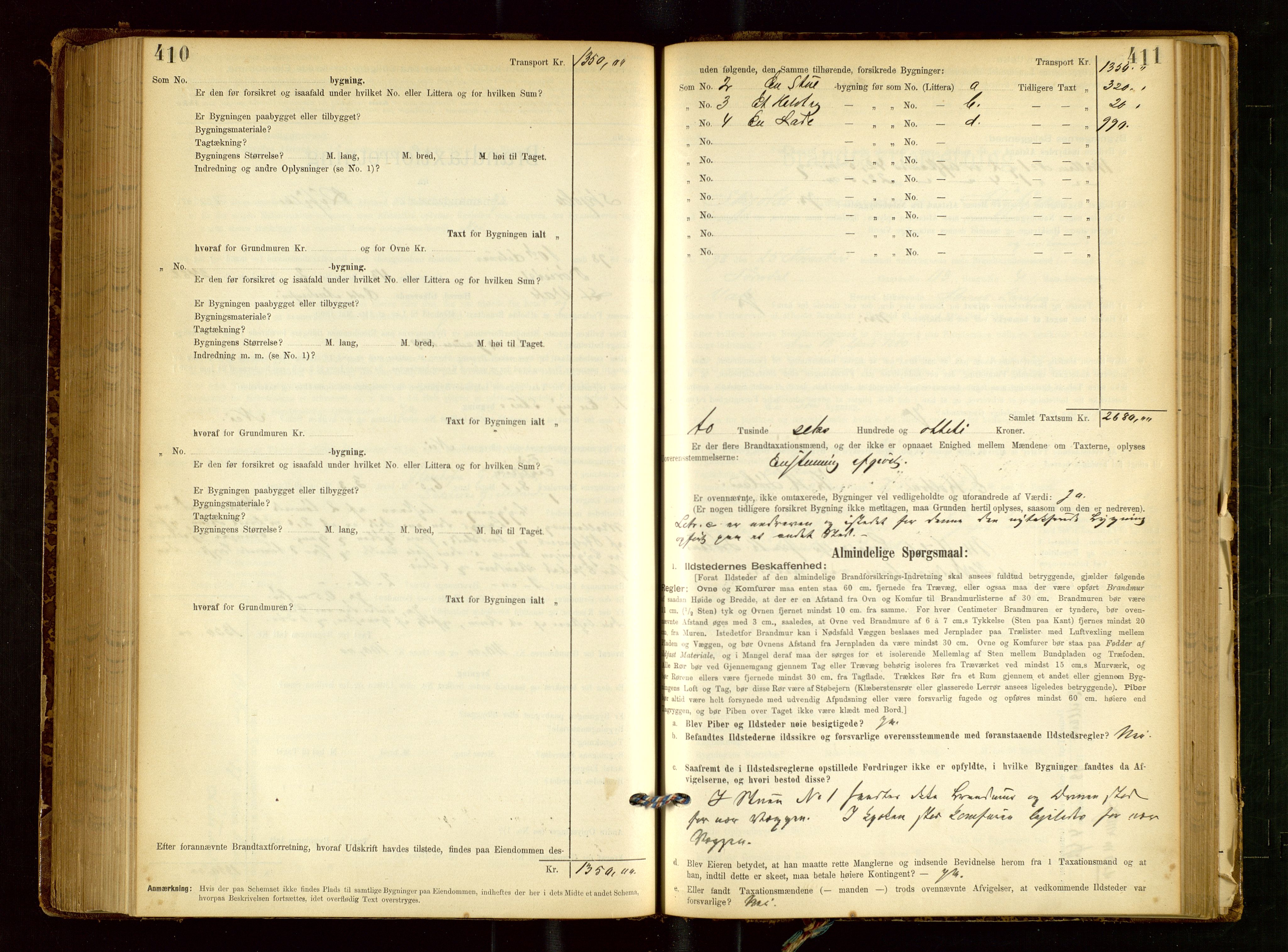 Skjold lensmannskontor, AV/SAST-A-100182/Gob/L0001: "Brandtaxationsprotokol for Skjold Lensmandsdistrikt Ryfylke Fogderi", 1894-1939, p. 410-411