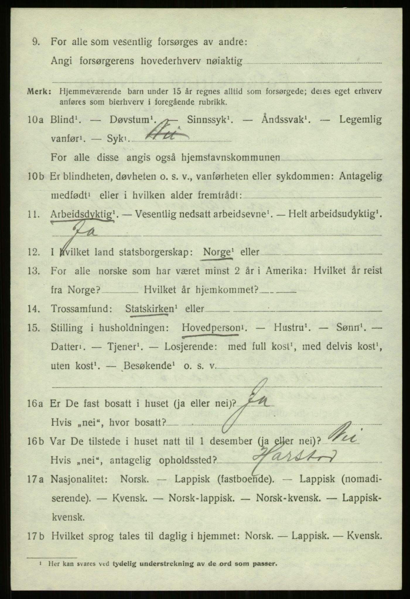 SATØ, 1920 census for Trondenes, 1920, p. 5232