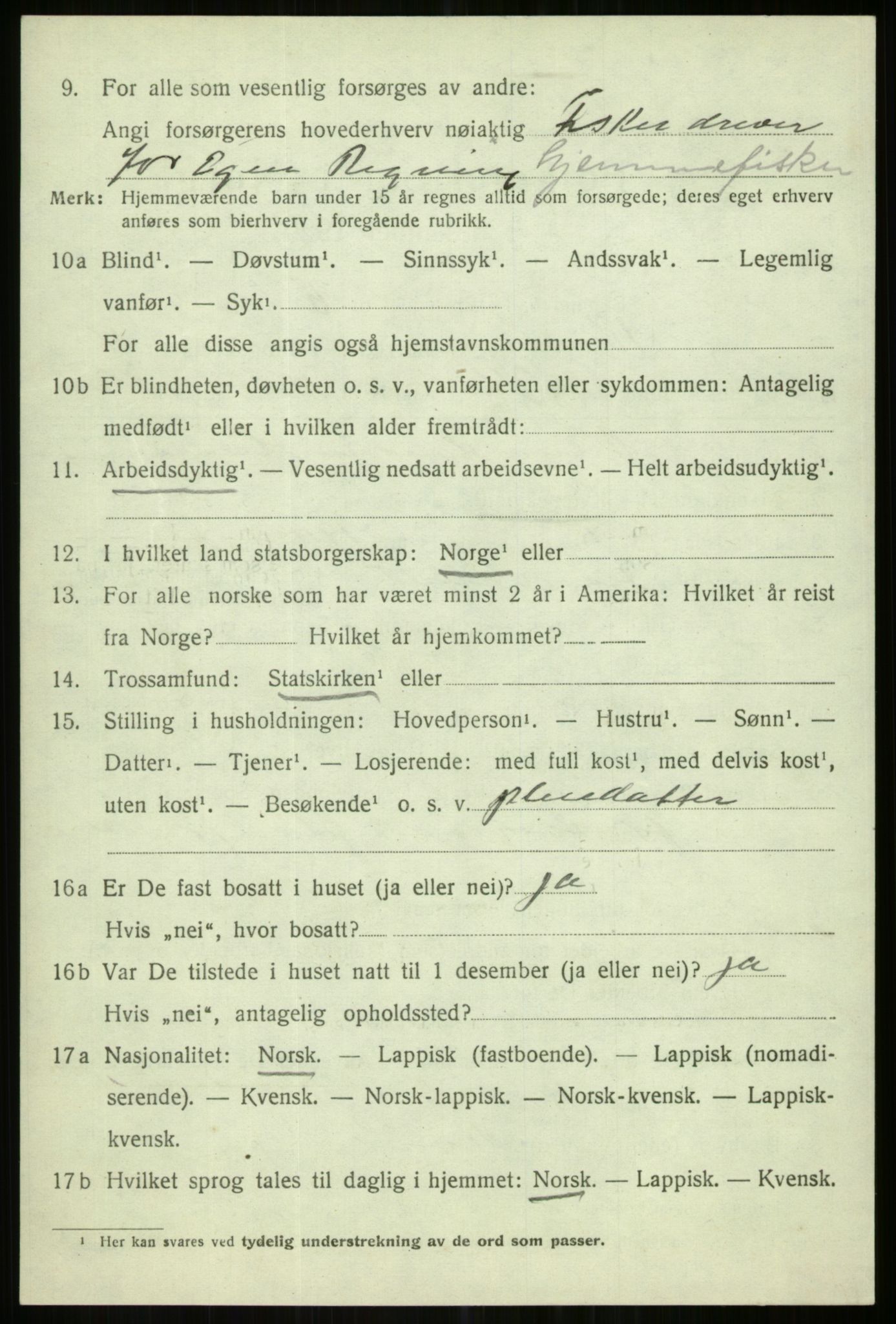 SATØ, 1920 census for Karlsøy, 1920, p. 2066