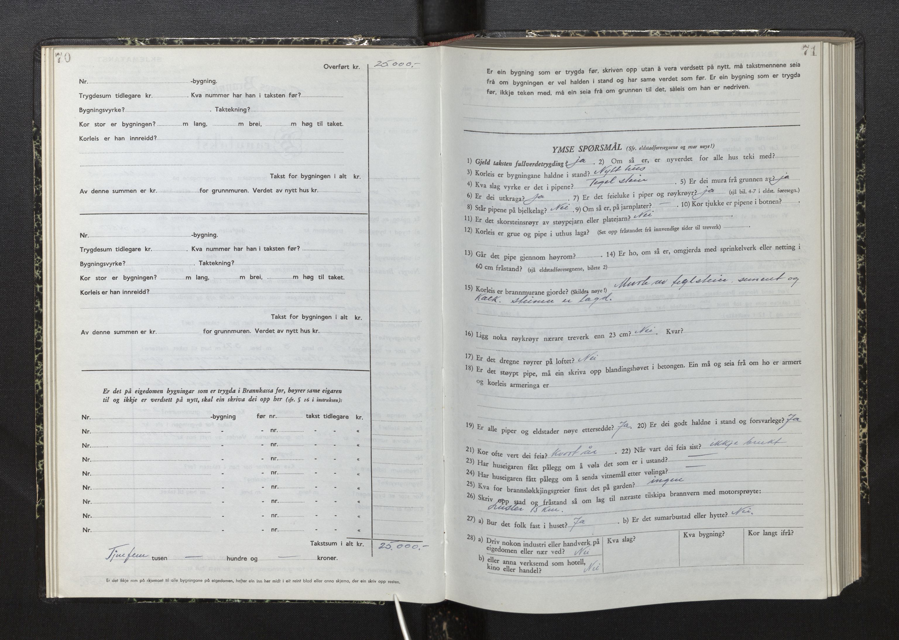 Lensmannen i Luster, AV/SAB-A-29301/0012/L0008: Branntakstprotokoll, skjematakst, 1949-1955, p. 70-71