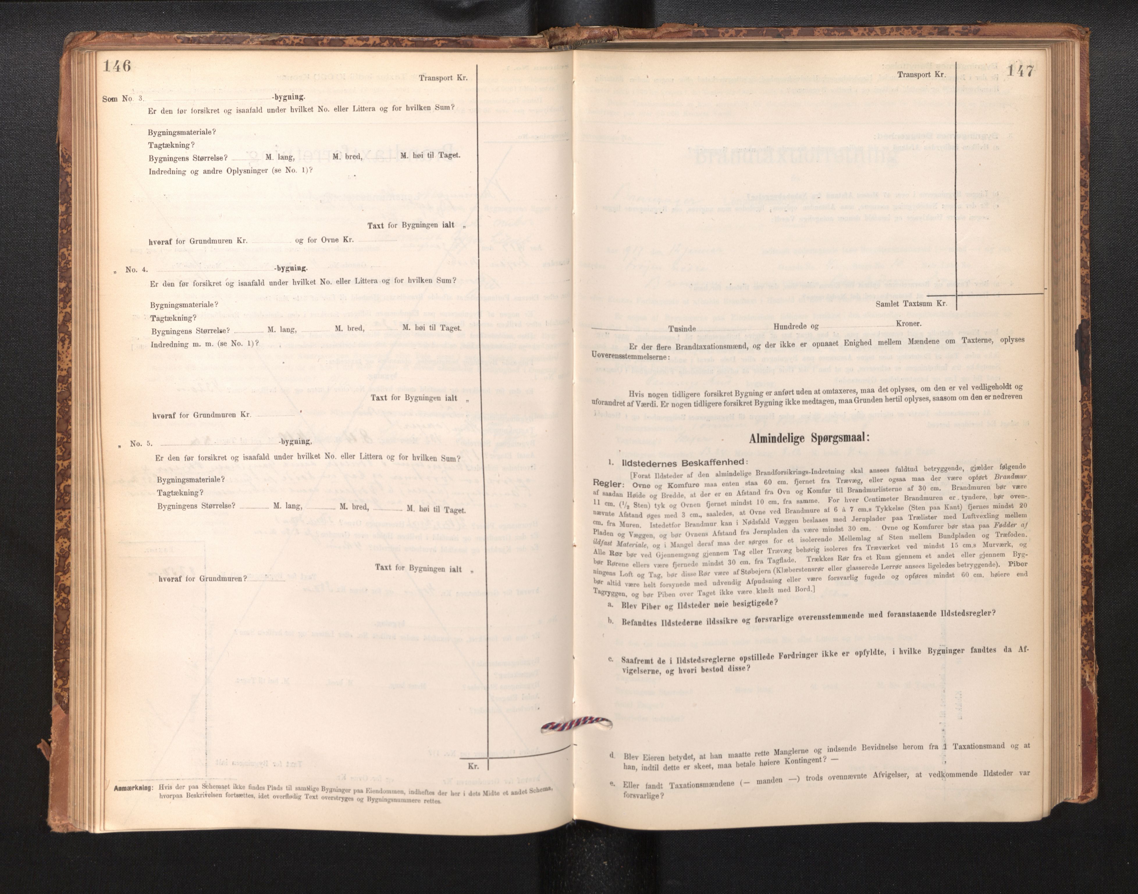 Lensmannen i Bremanger, AV/SAB-A-26701/0012/L0007: Branntakstprotokoll, skjematakst, 1895-1936, p. 146-147