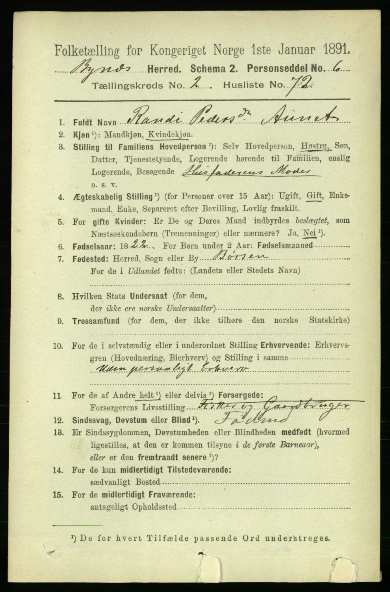 RA, 1891 census for 1655 Byneset, 1891, p. 1238