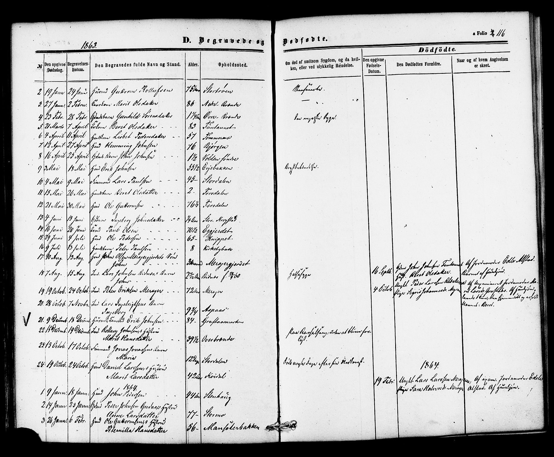 Ministerialprotokoller, klokkerbøker og fødselsregistre - Nord-Trøndelag, SAT/A-1458/706/L0041: Parish register (official) no. 706A02, 1862-1877, p. 116