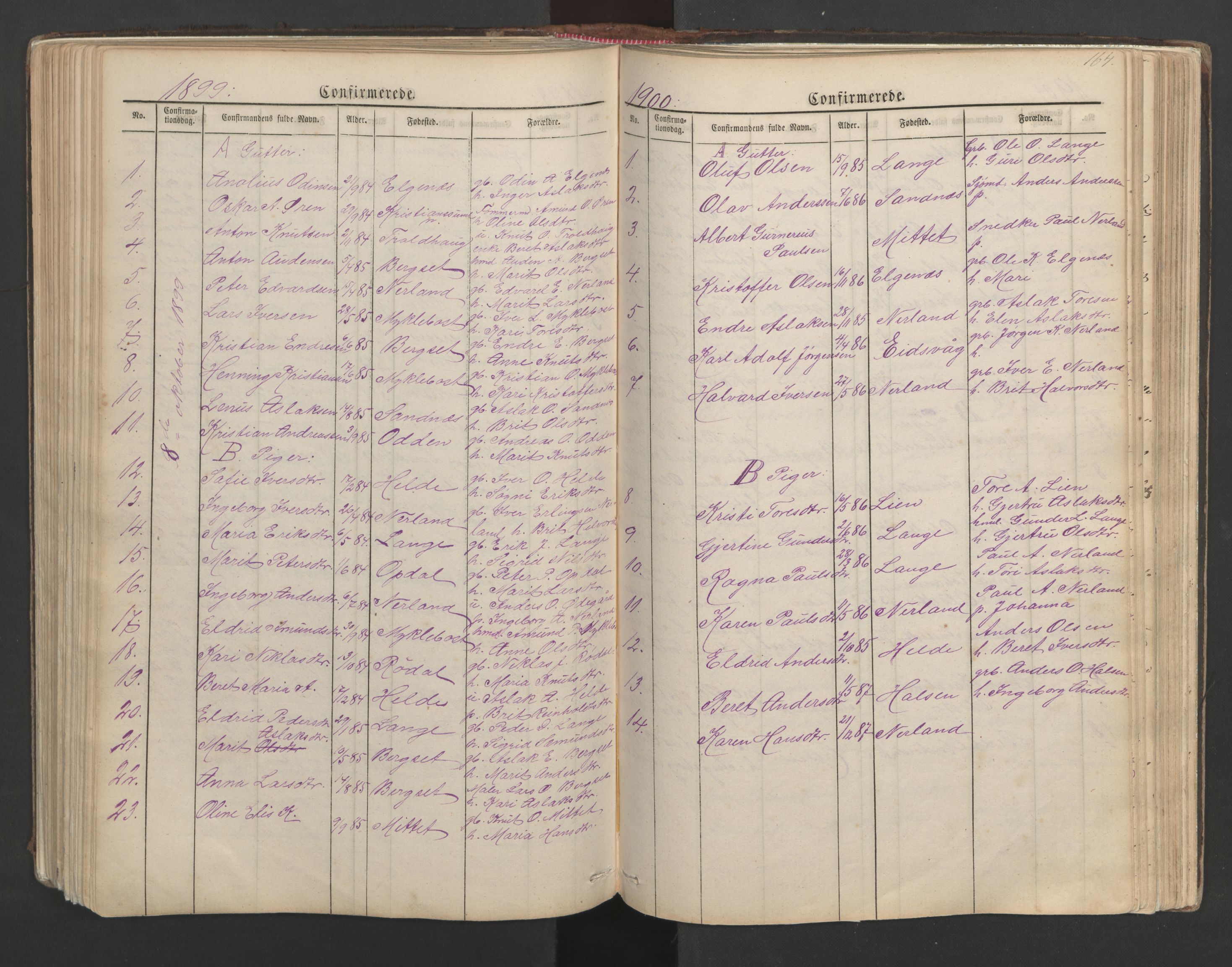Ministerialprotokoller, klokkerbøker og fødselsregistre - Møre og Romsdal, SAT/A-1454/554/L0645: Parish register (copy) no. 554C02, 1867-1946, p. 164