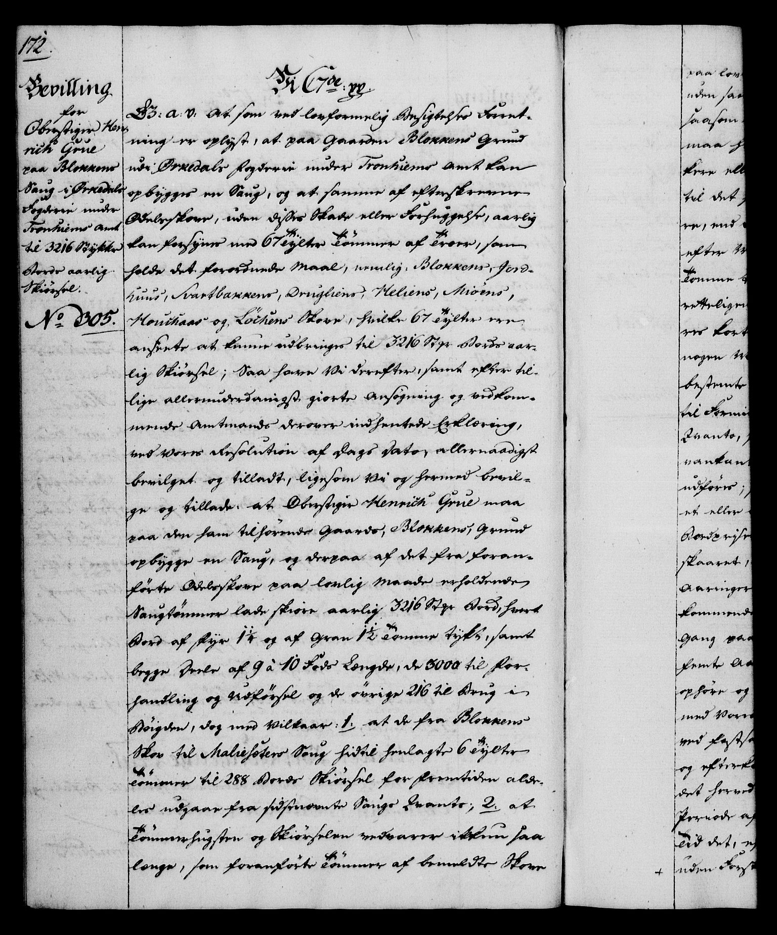 Rentekammeret, Kammerkanselliet, RA/EA-3111/G/Gg/Gga/L0012: Norsk ekspedisjonsprotokoll med register (merket RK 53.12), 1781-1783, p. 172