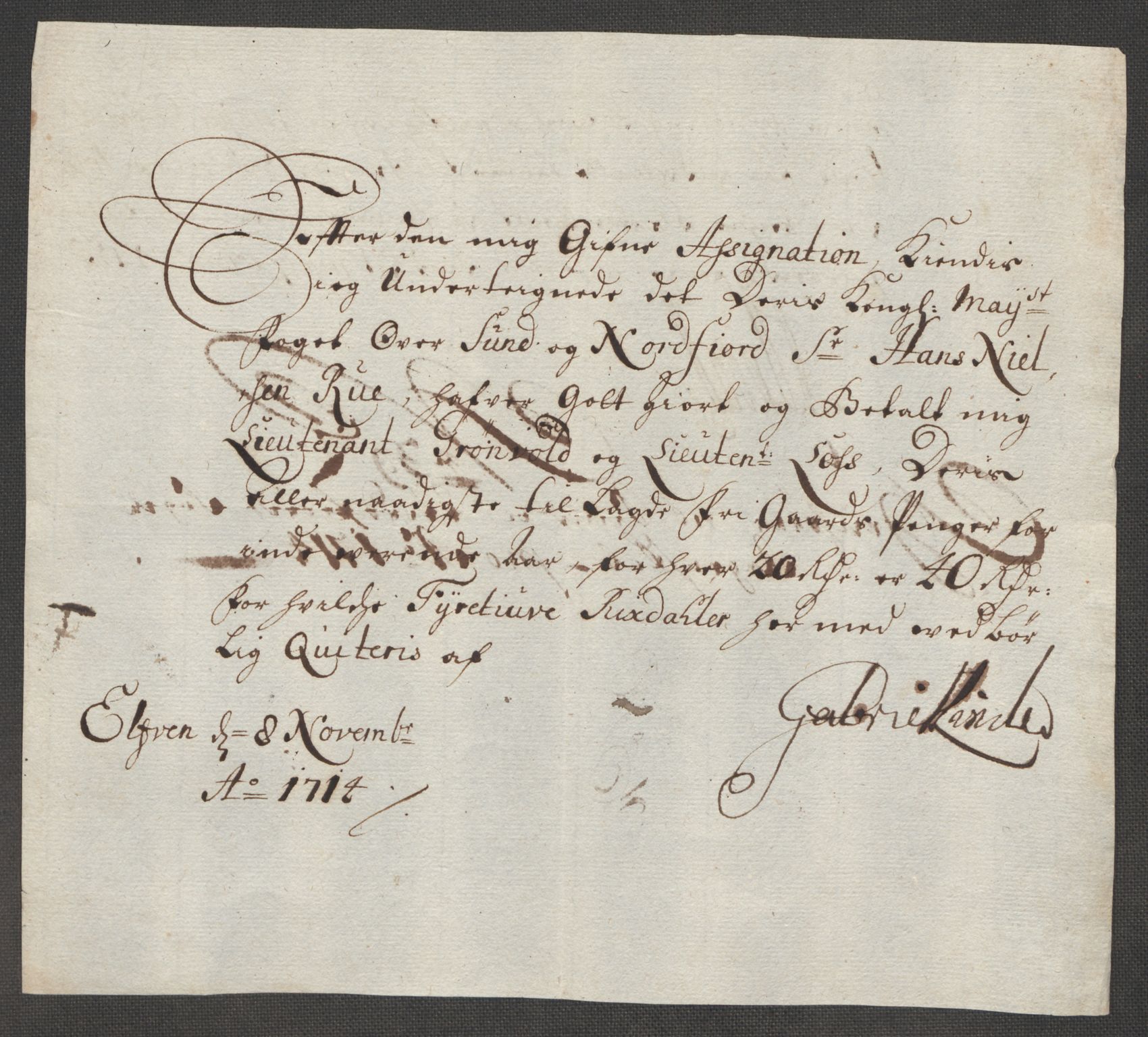 Rentekammeret inntil 1814, Reviderte regnskaper, Fogderegnskap, AV/RA-EA-4092/R53/L3438: Fogderegnskap Sunn- og Nordfjord, 1714, p. 348