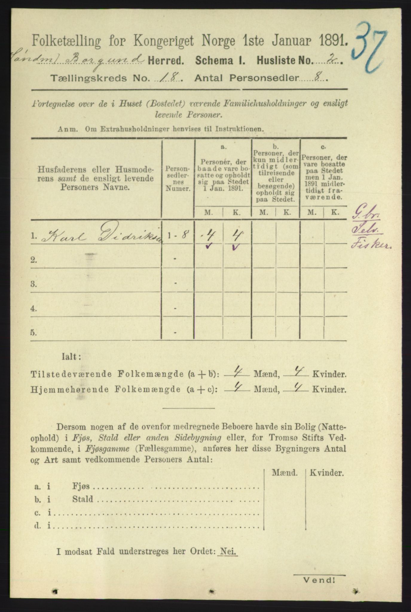 RA, 1891 census for 1531 Borgund, 1891, p. 5416