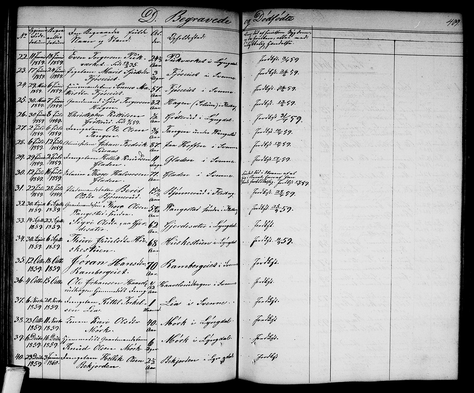 Flesberg kirkebøker, SAKO/A-18/G/Ga/L0002: Parish register (copy) no. I 2, 1834-1860, p. 409