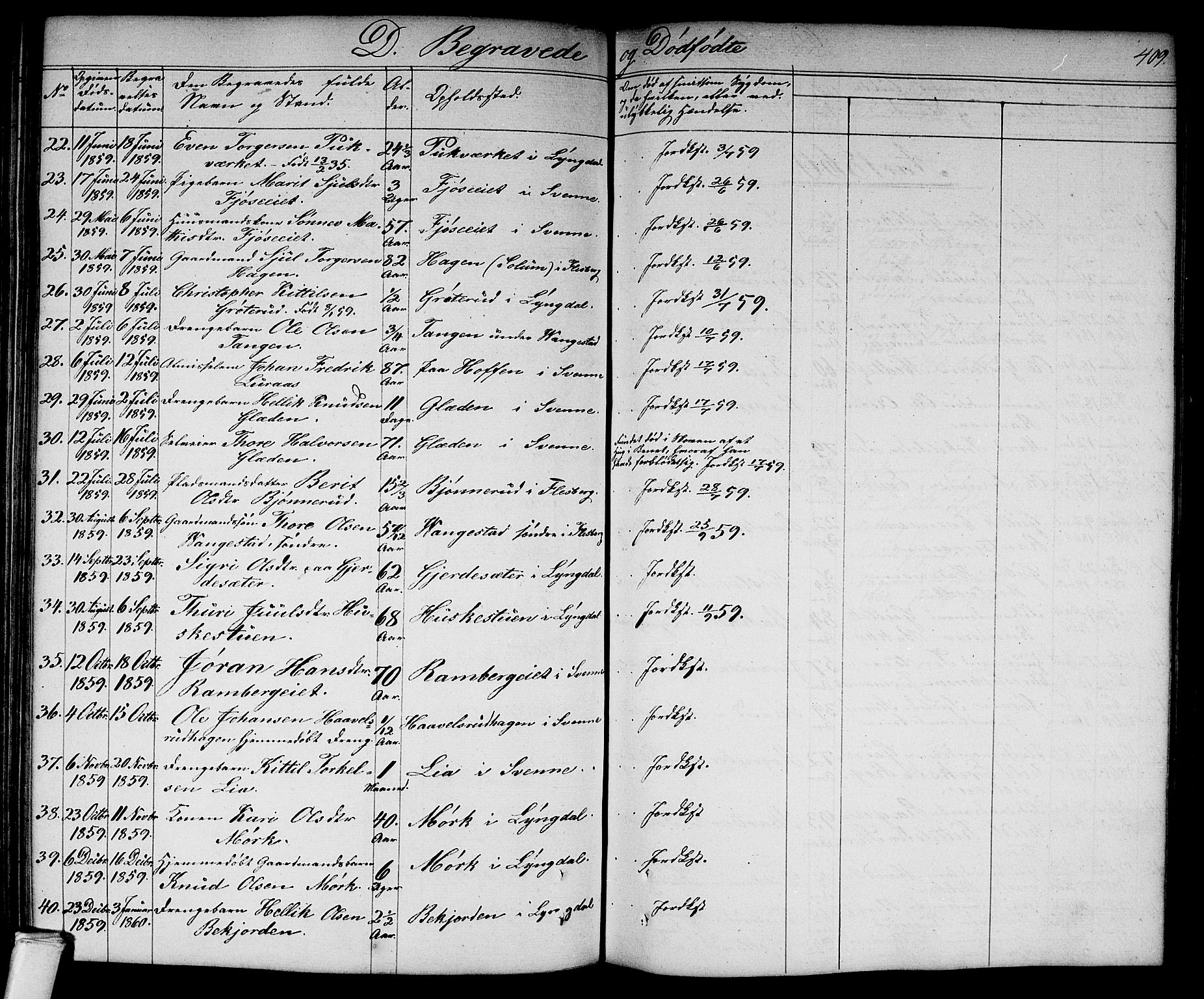 Flesberg kirkebøker, AV/SAKO-A-18/G/Ga/L0002: Parish register (copy) no. I 2, 1834-1860, p. 409