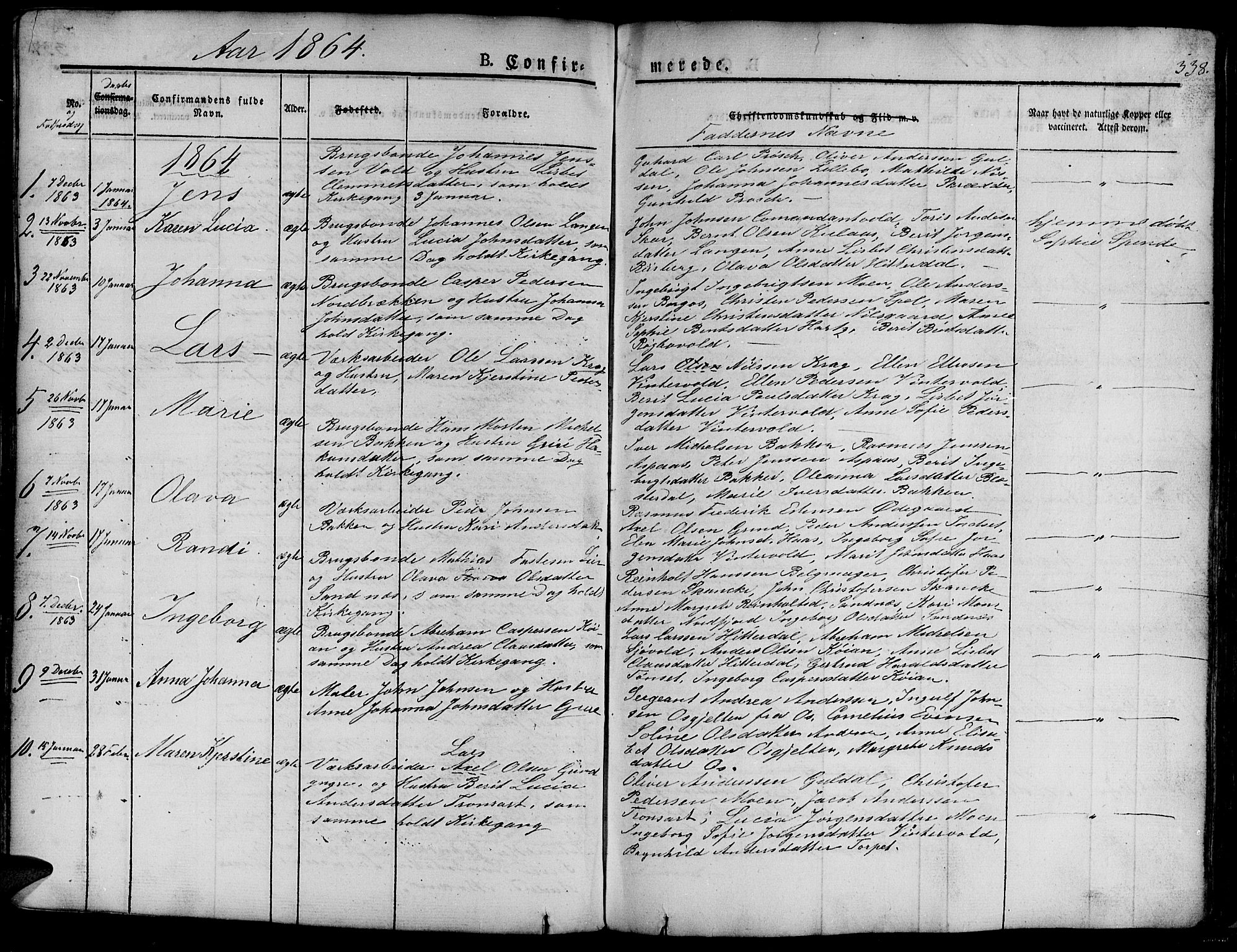 Ministerialprotokoller, klokkerbøker og fødselsregistre - Sør-Trøndelag, AV/SAT-A-1456/681/L0938: Parish register (copy) no. 681C02, 1829-1879, p. 338