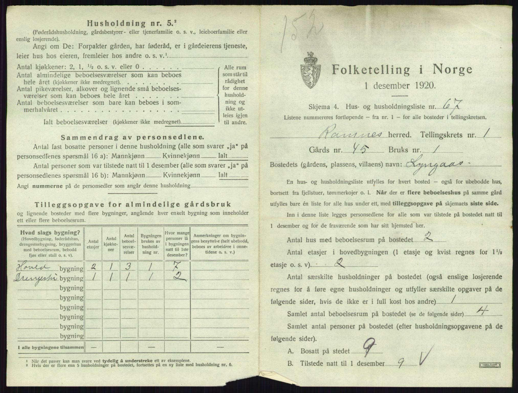 SAKO, 1920 census for Ramnes, 1920, p. 165