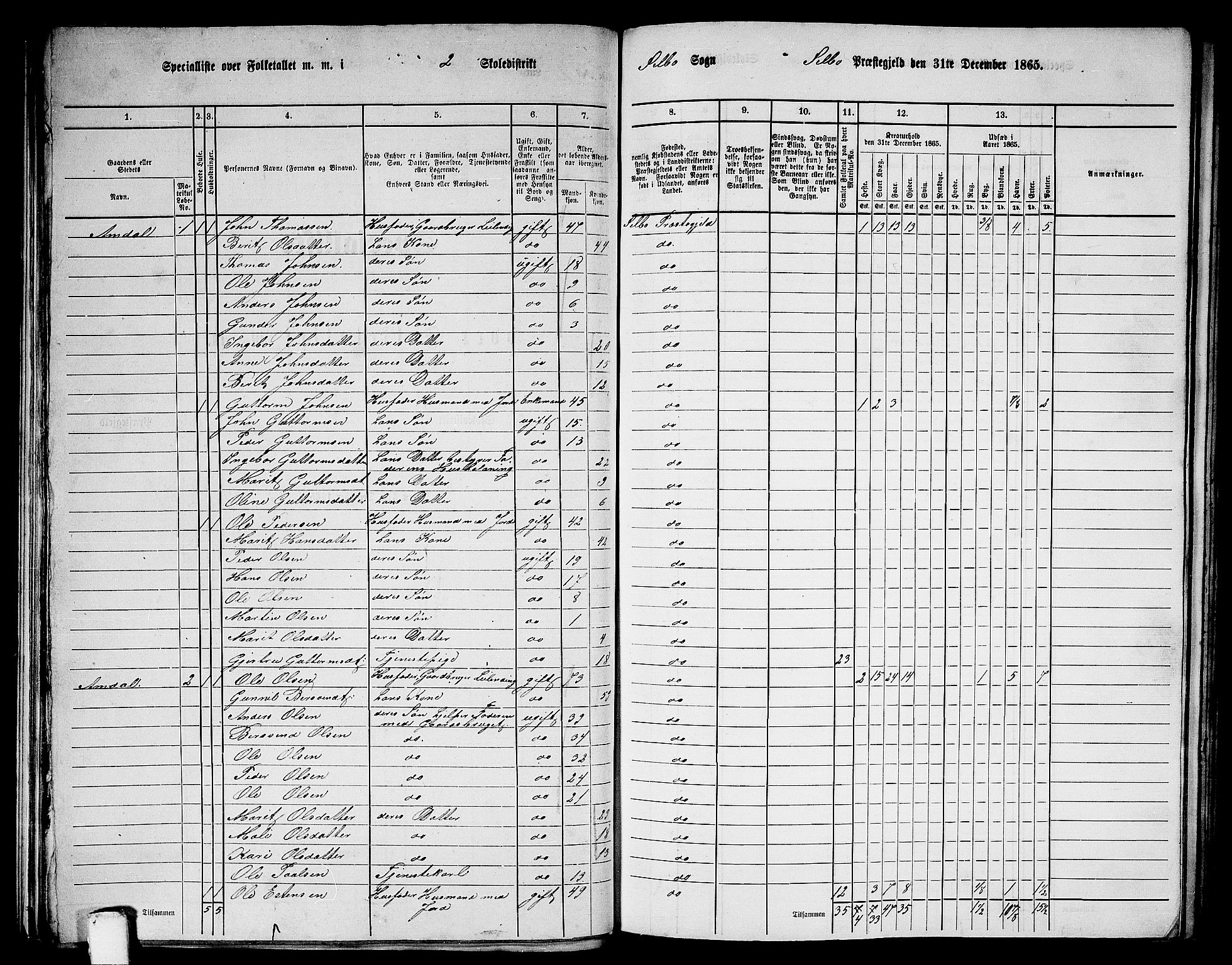 RA, 1865 census for Selbu, 1865, p. 18