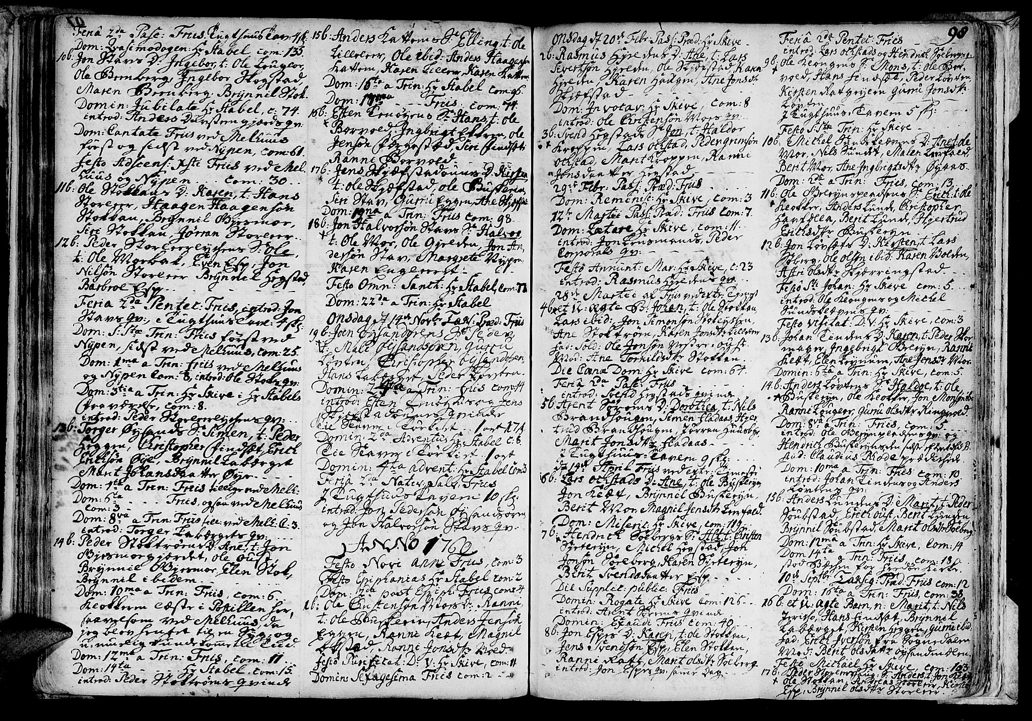 Ministerialprotokoller, klokkerbøker og fødselsregistre - Sør-Trøndelag, SAT/A-1456/691/L1059: Parish register (official) no. 691A01 /3, 1740-1767, p. 98