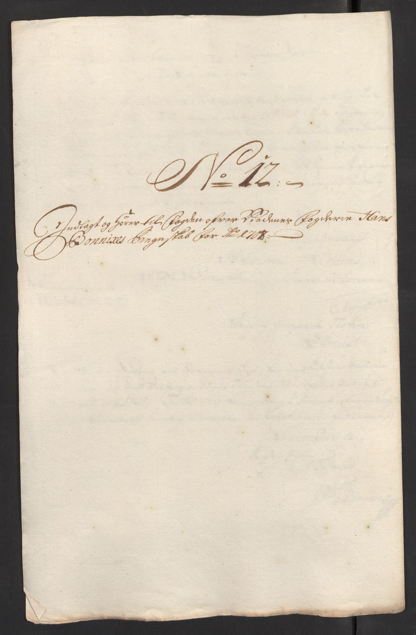 Rentekammeret inntil 1814, Reviderte regnskaper, Fogderegnskap, RA/EA-4092/R39/L2318: Fogderegnskap Nedenes, 1706-1709, p. 291