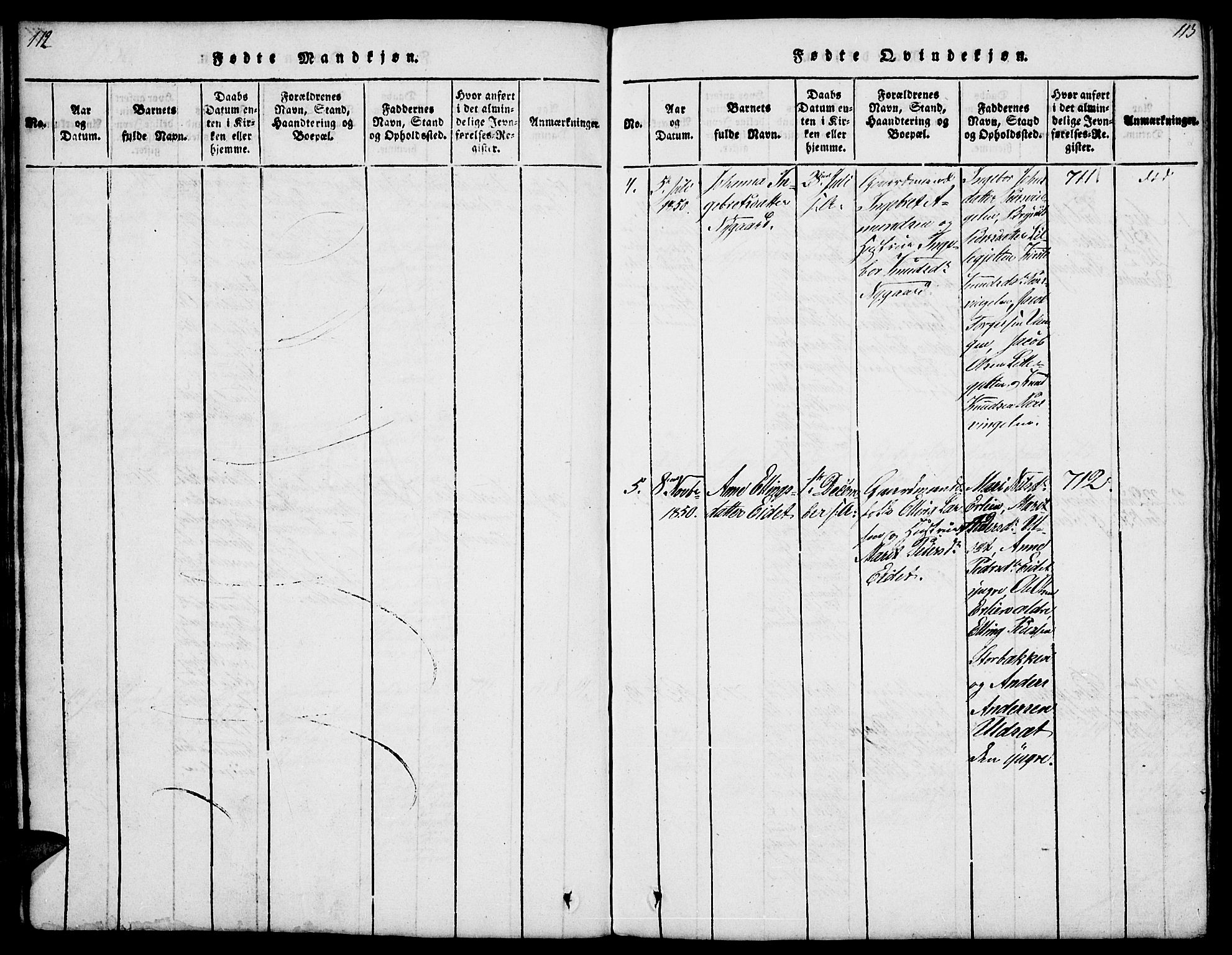 Tolga prestekontor, AV/SAH-PREST-062/L/L0003: Parish register (copy) no. 3, 1815-1862, p. 112-113