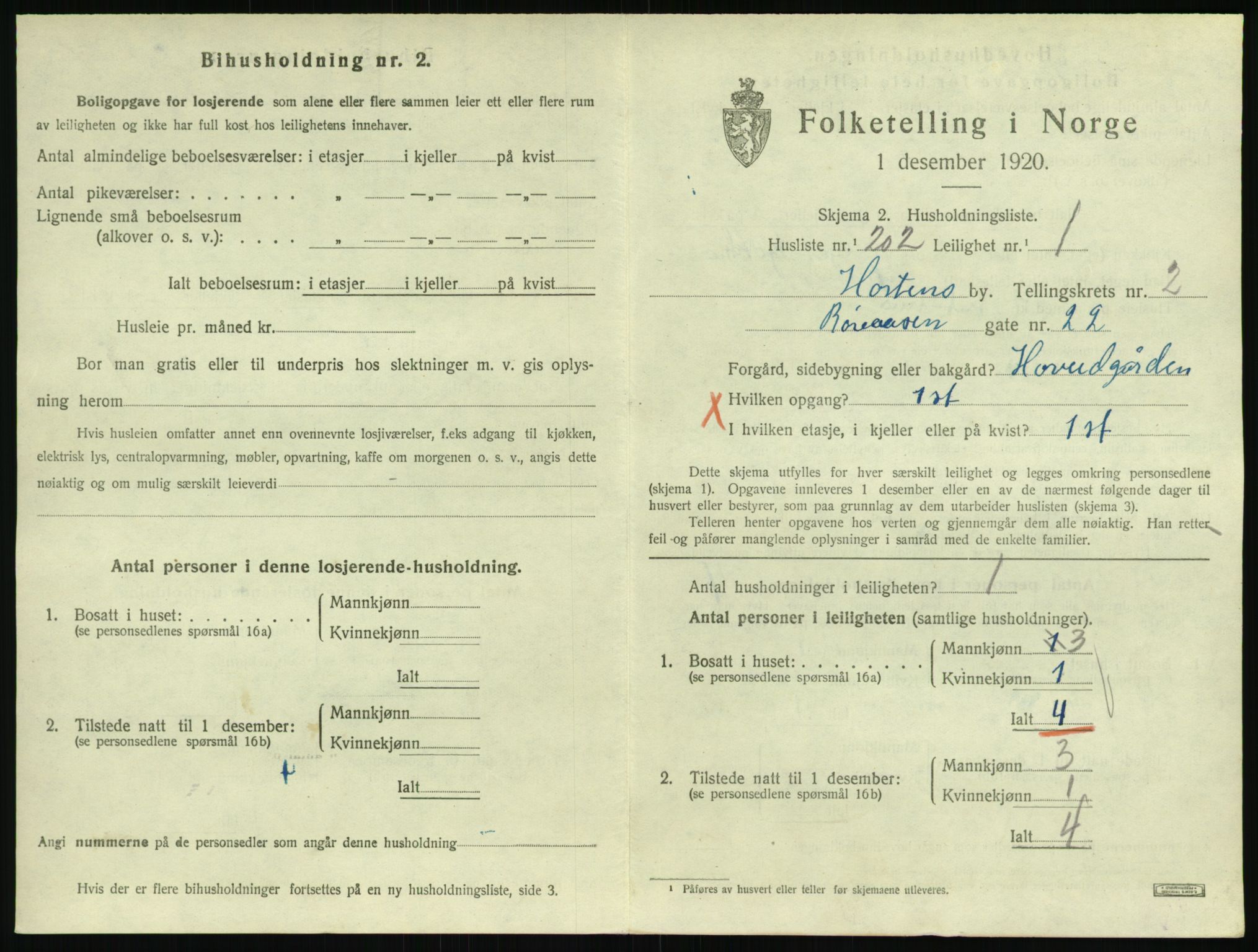 SAKO, 1920 census for Horten, 1920, p. 4069