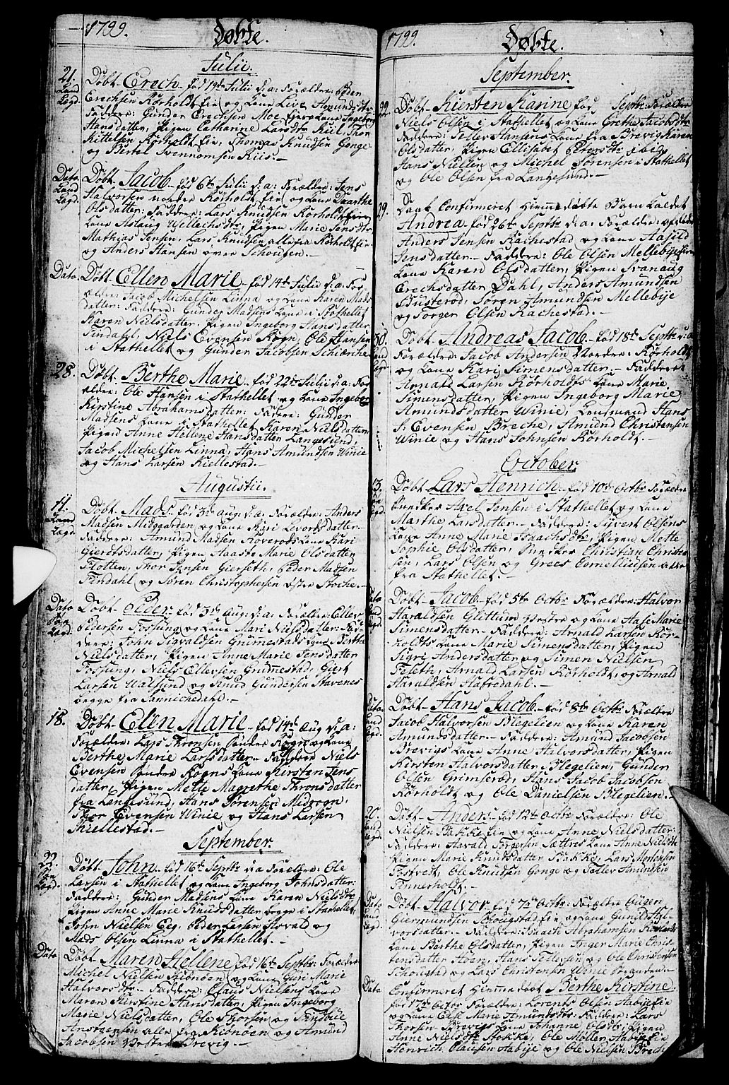 Bamble kirkebøker, AV/SAKO-A-253/G/Ga/L0002: Parish register (copy) no. I 2, 1794-1800