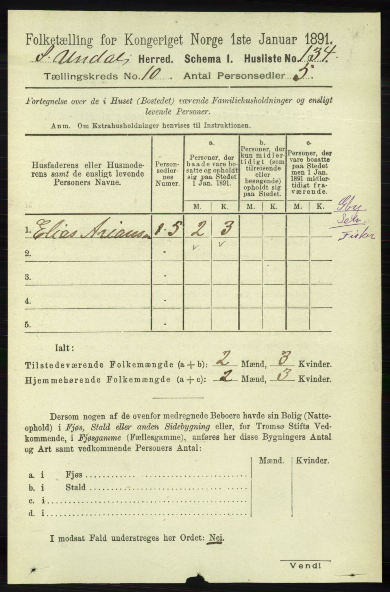 RA, 1891 census for 1029 Sør-Audnedal, 1891, p. 4418