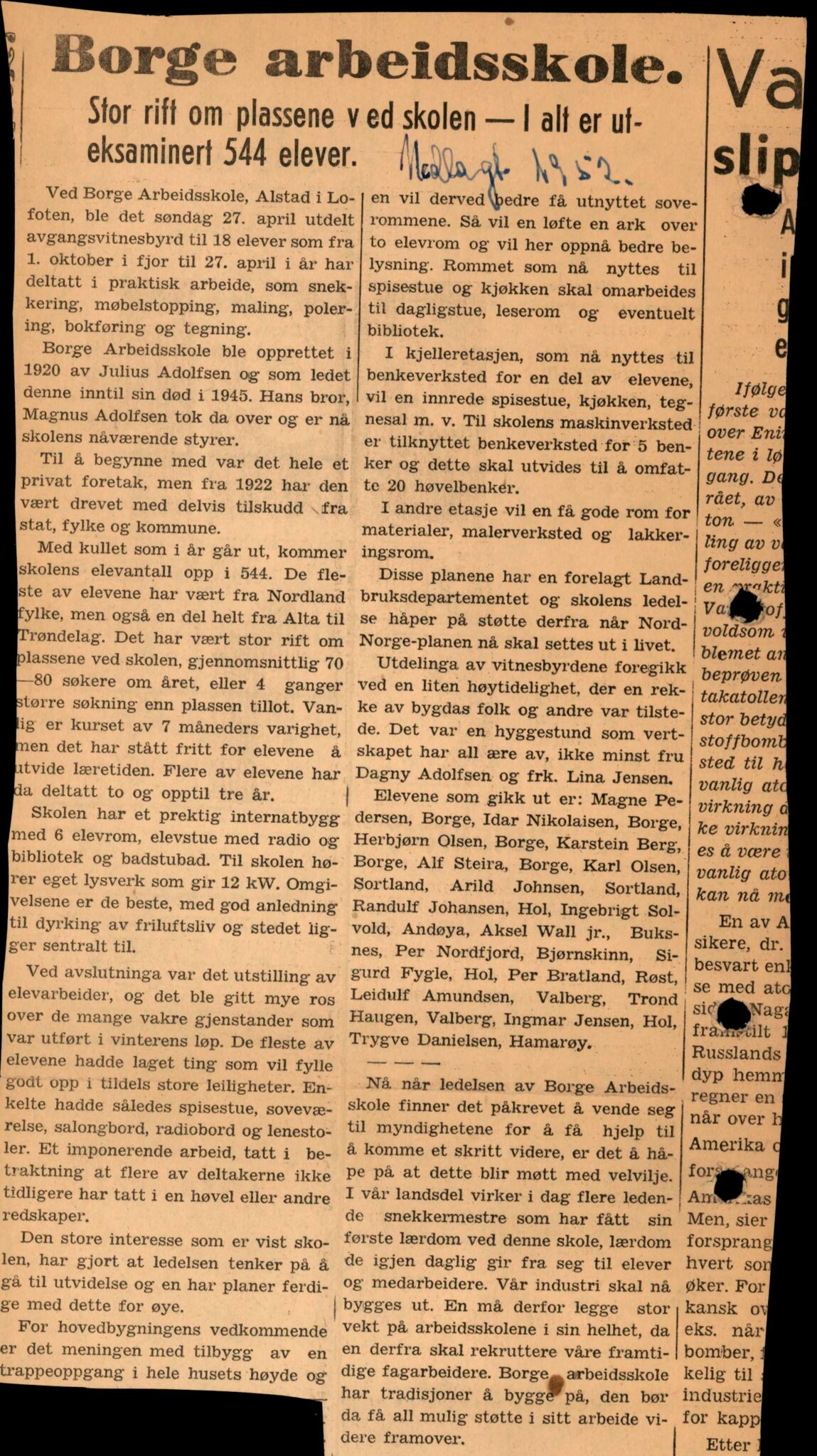 Nordland Fylkeskommune. Fylkesskolestyre, AIN/NFK-10-123/F/Fa/L0003: Borge, Brønnøy, Brønnøysund, Buknes og Bø, 1950-1960