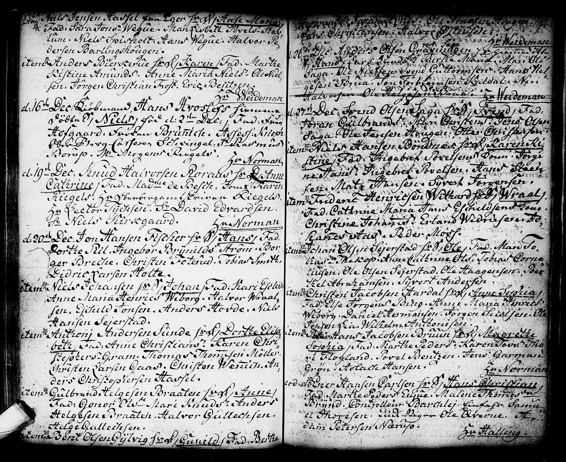 Kongsberg kirkebøker, SAKO/A-22/F/Fa/L0006: Parish register (official) no. I 6, 1783-1797, p. 192