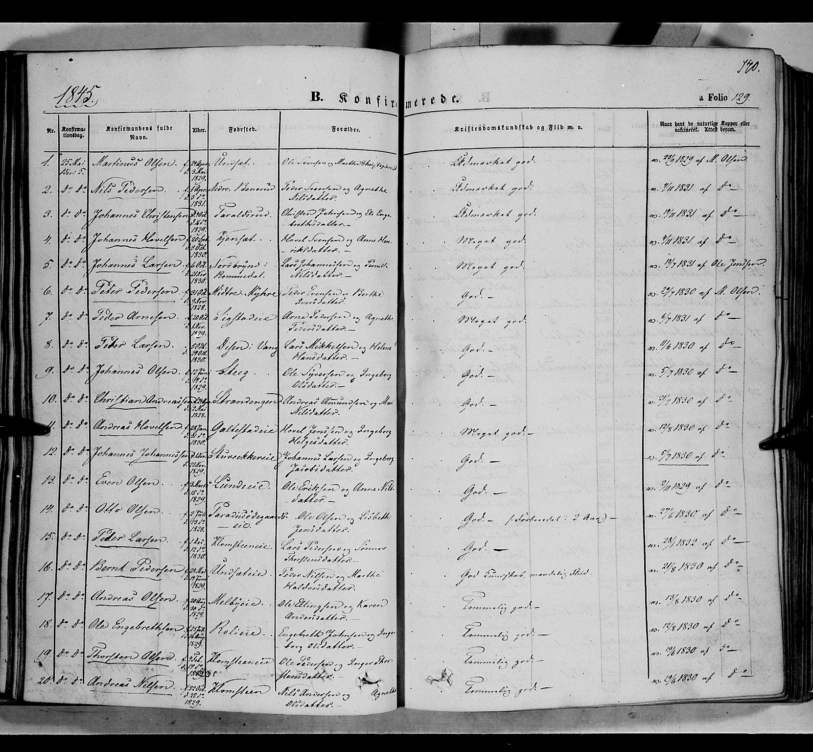 Biri prestekontor, SAH/PREST-096/H/Ha/Haa/L0005: Parish register (official) no. 5, 1843-1854, p. 140