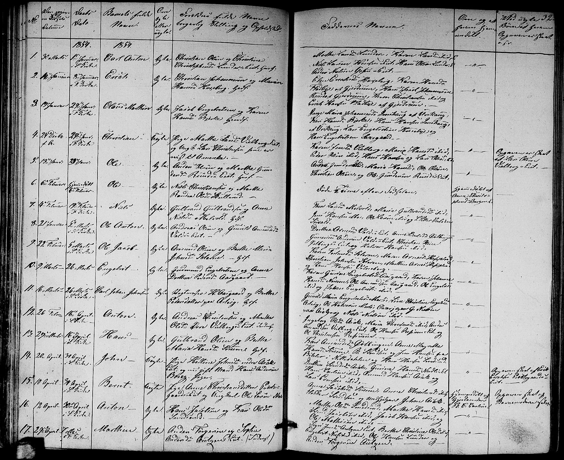 Sørum prestekontor Kirkebøker, AV/SAO-A-10303/G/Ga/L0003: Parish register (copy) no. I 3, 1846-1863, p. 32