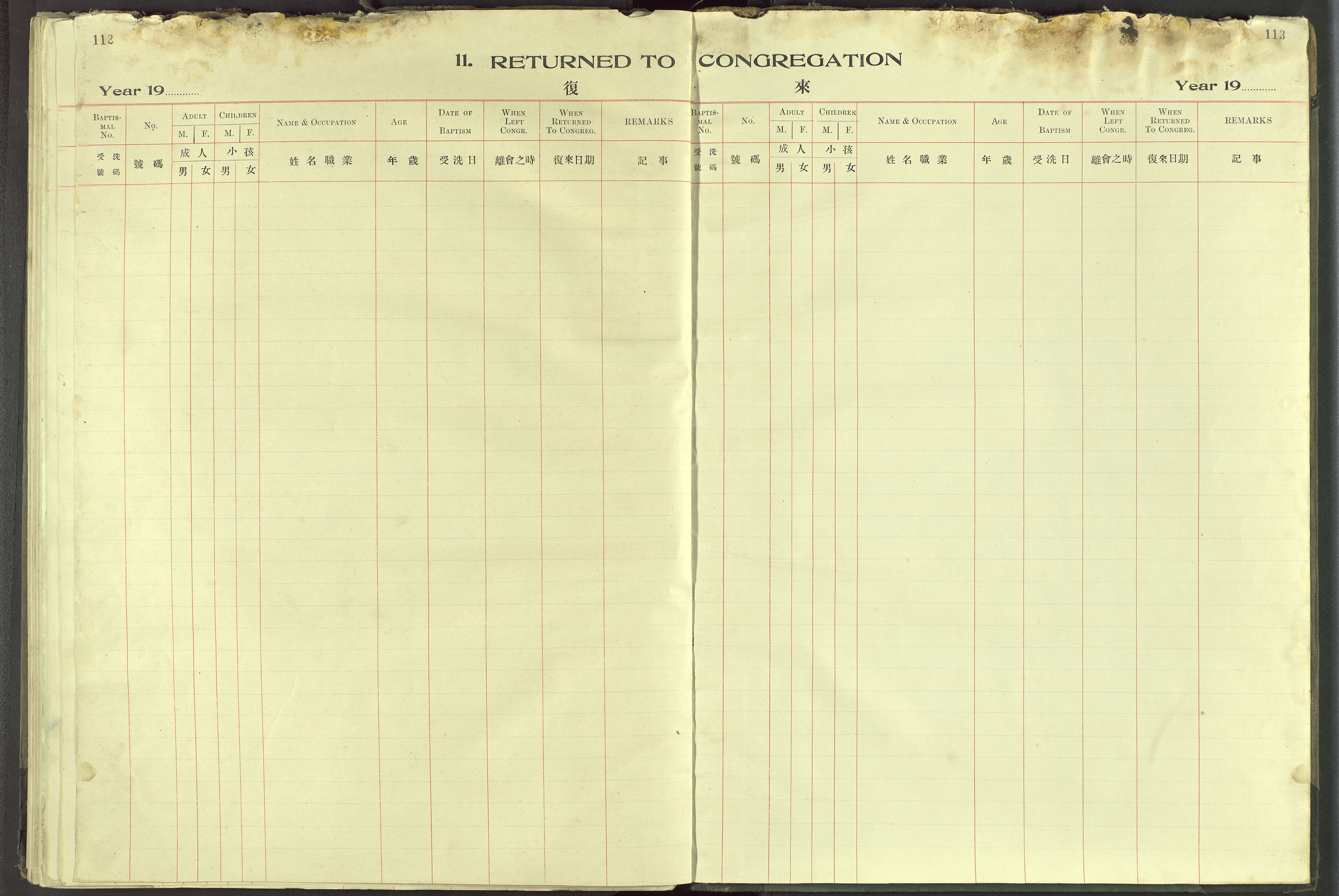 Det Norske Misjonsselskap - utland - Kina (Hunan), VID/MA-A-1065/Dm/L0096: Parish register (official) no. 134, 1923-1938, p. 112-113
