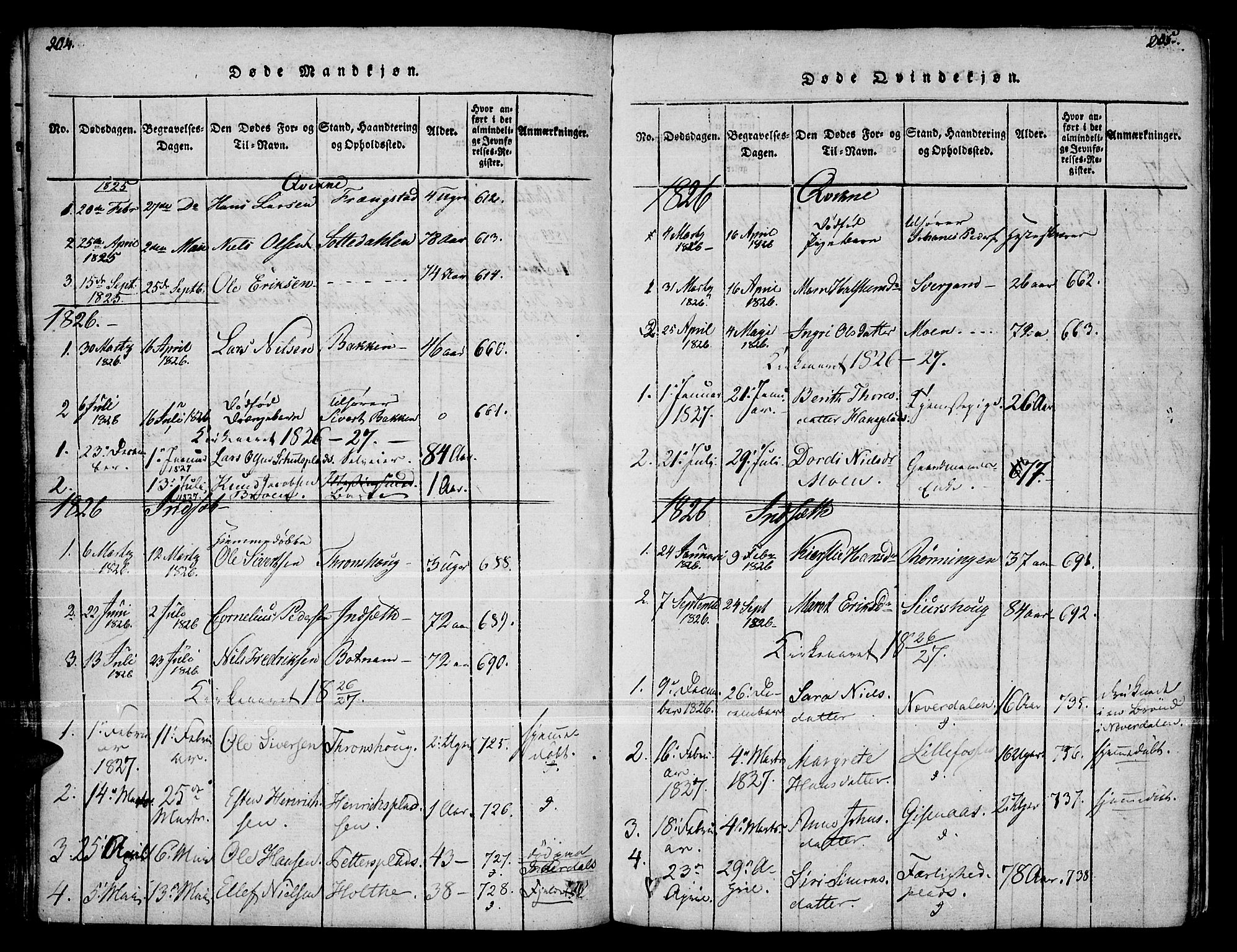 Kvikne prestekontor, AV/SAH-PREST-064/H/Ha/Haa/L0004: Parish register (official) no. 4, 1815-1840, p. 204-205