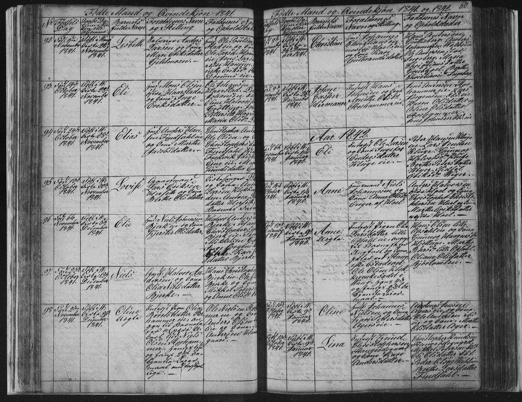 Vang prestekontor, Hedmark, SAH/PREST-008/H/Ha/Hab/L0008: Parish register (copy) no. 8, 1832-1854, p. 50