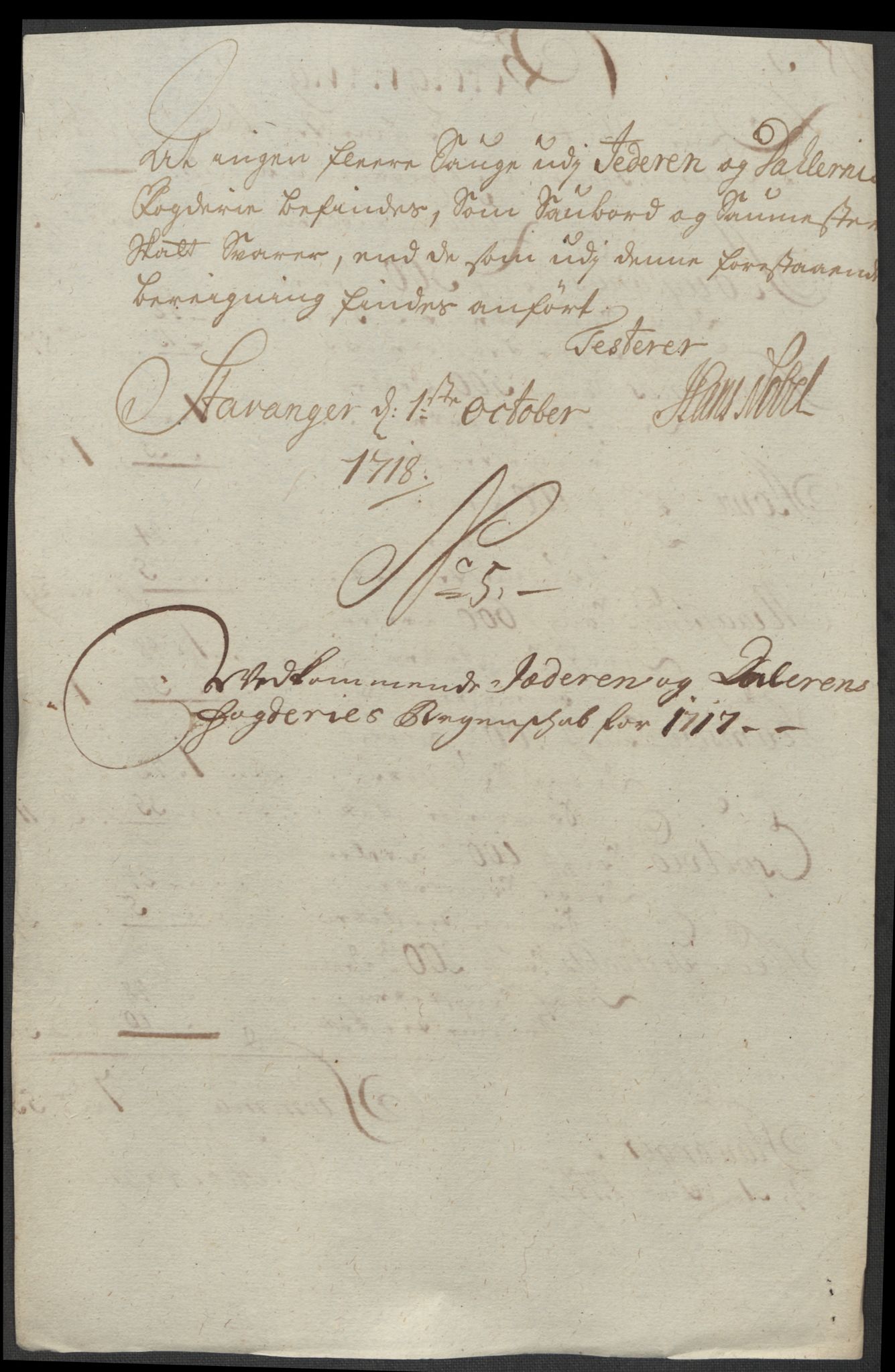 Rentekammeret inntil 1814, Reviderte regnskaper, Fogderegnskap, AV/RA-EA-4092/R46/L2742: Fogderegnskap Jæren og Dalane, 1717, p. 34