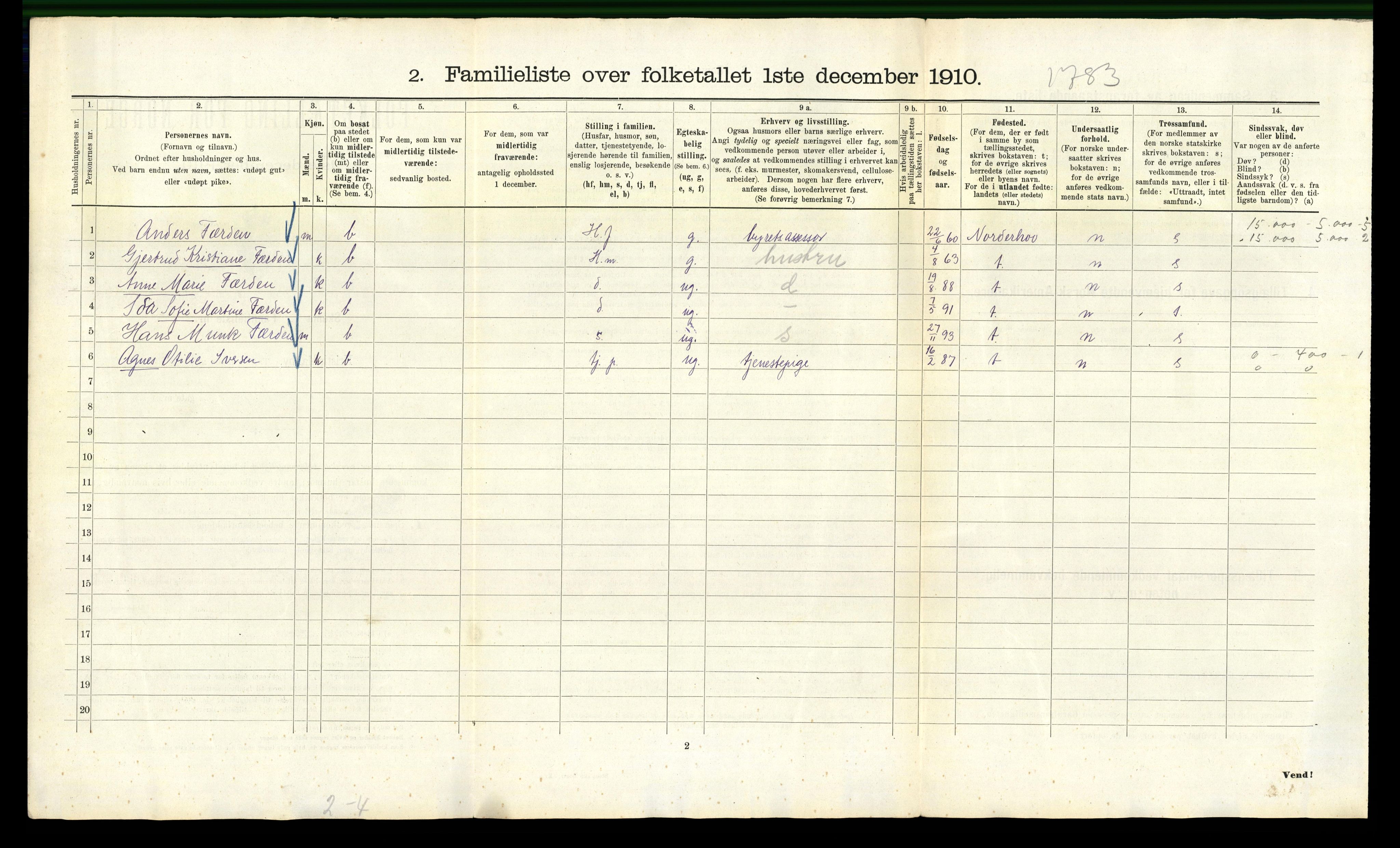 RA, 1910 census for Kristiania, 1910, p. 95236