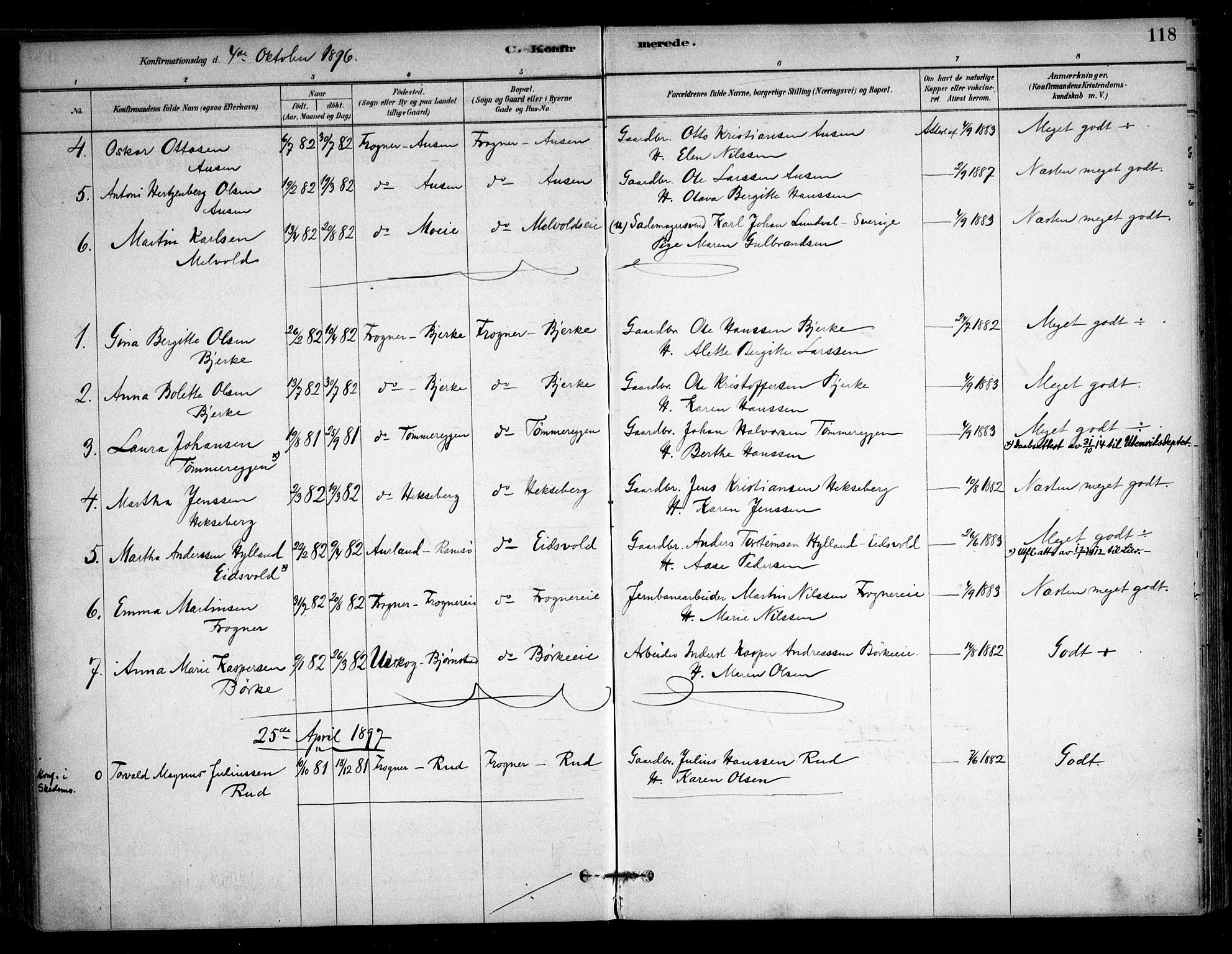 Sørum prestekontor Kirkebøker, SAO/A-10303/F/Fb/L0001: Parish register (official) no. II 1, 1878-1915, p. 118