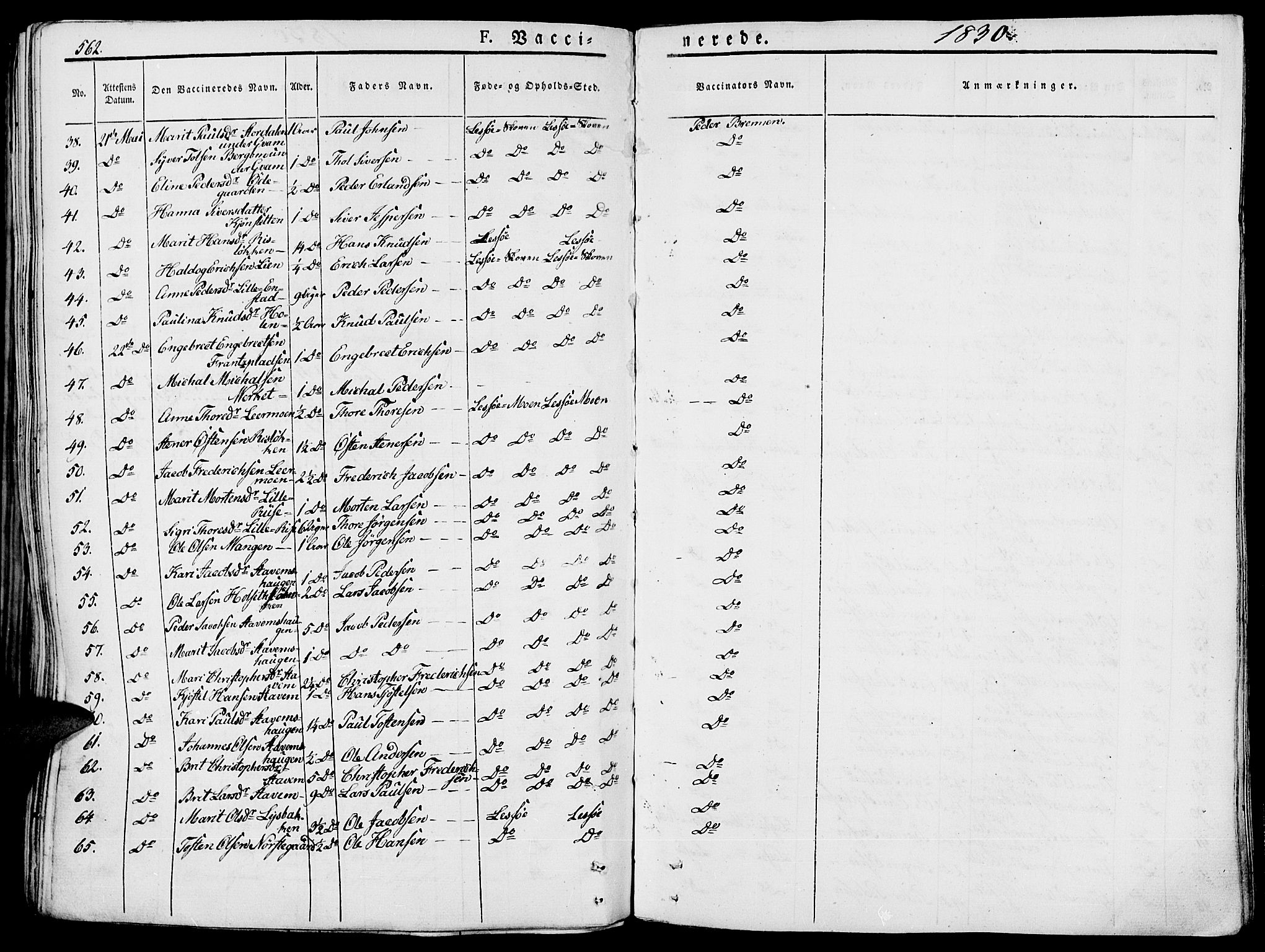 Lesja prestekontor, SAH/PREST-068/H/Ha/Haa/L0005: Parish register (official) no. 5, 1830-1842, p. 562