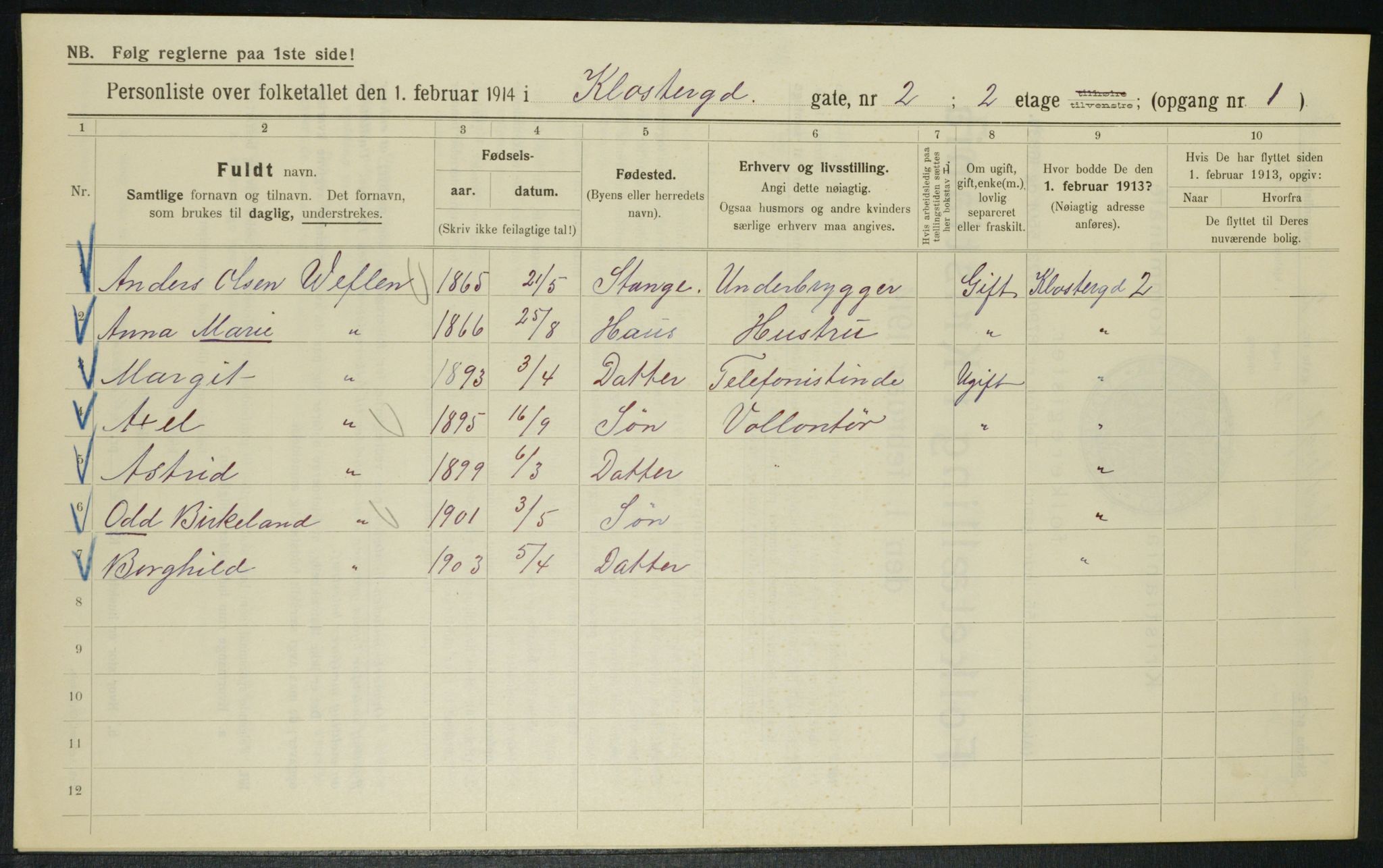 OBA, Municipal Census 1914 for Kristiania, 1914, p. 52027