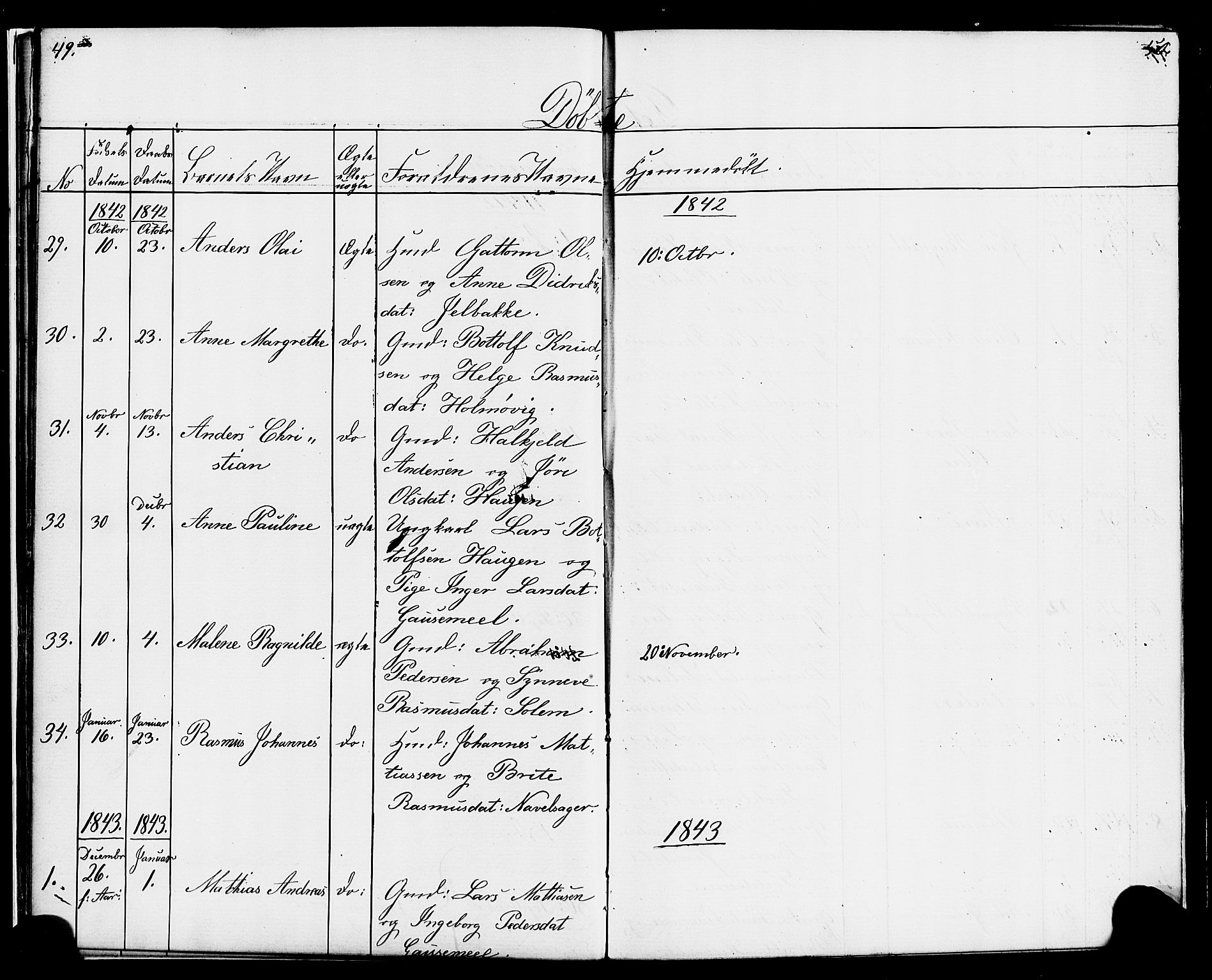 Hornindal sokneprestembete, SAB/A-82401/H/Haa/Haaa/L0001: Parish register (official) no. A 1, 1837-1866, p. 50-51