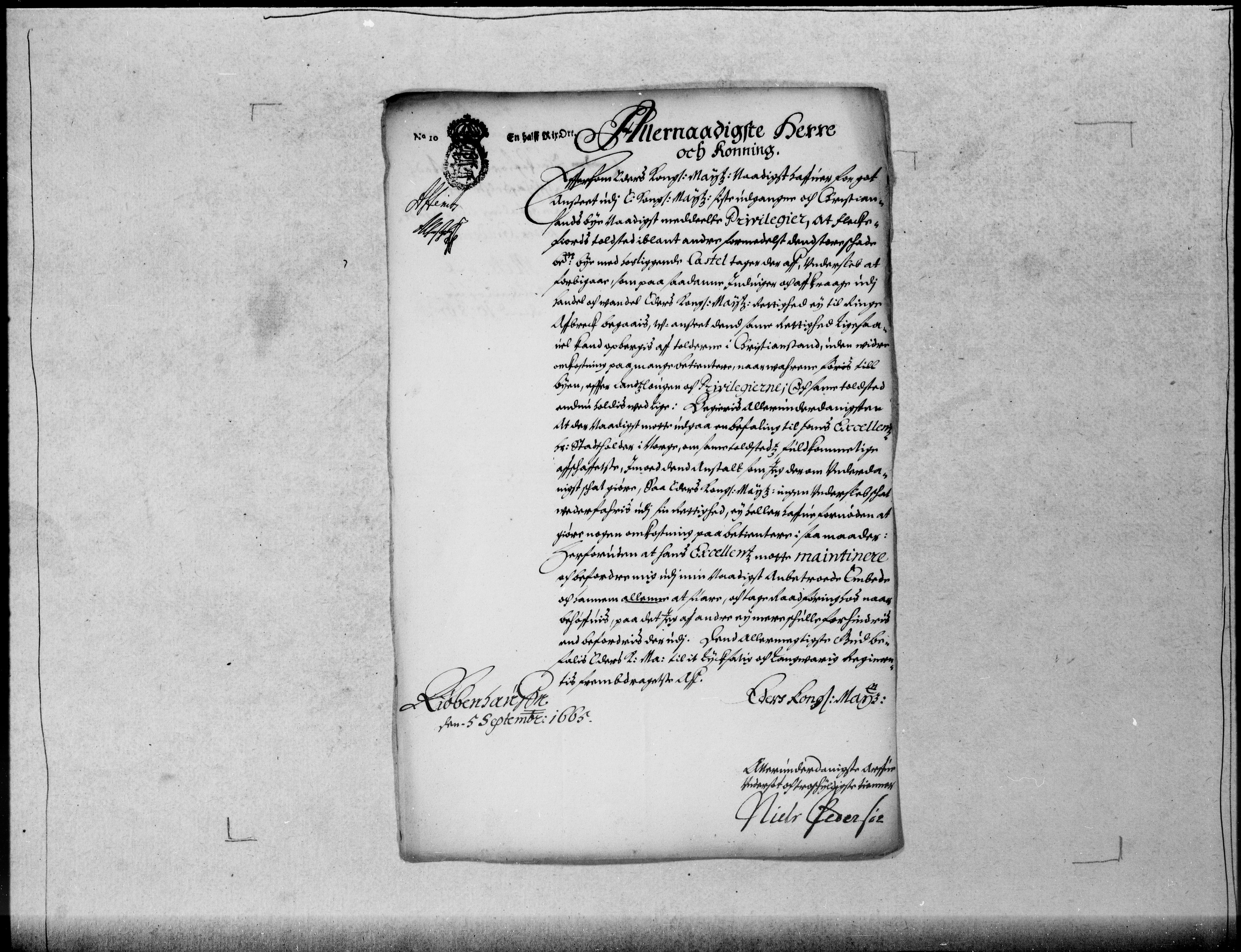 Danske Kanselli 1572-1799, AV/RA-EA-3023/F/Fc/Fcc/Fcca/L0025: Norske innlegg 1572-1799, 1665-1666, p. 160