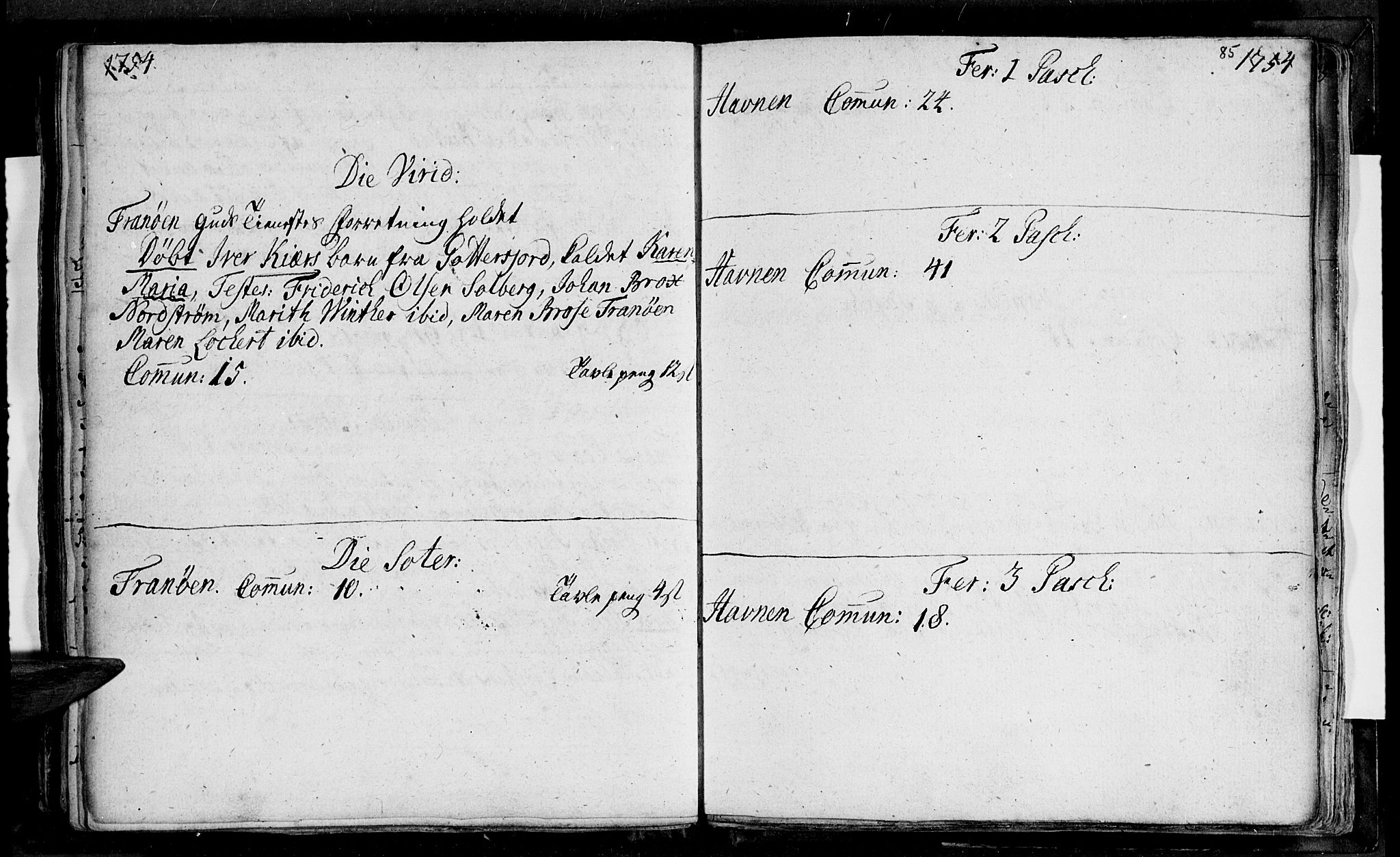 Ibestad sokneprestembete, SATØ/S-0077/H/Ha/Haa/L0001kirke: Parish register (official) no. 1, 1744-1757, p. 85
