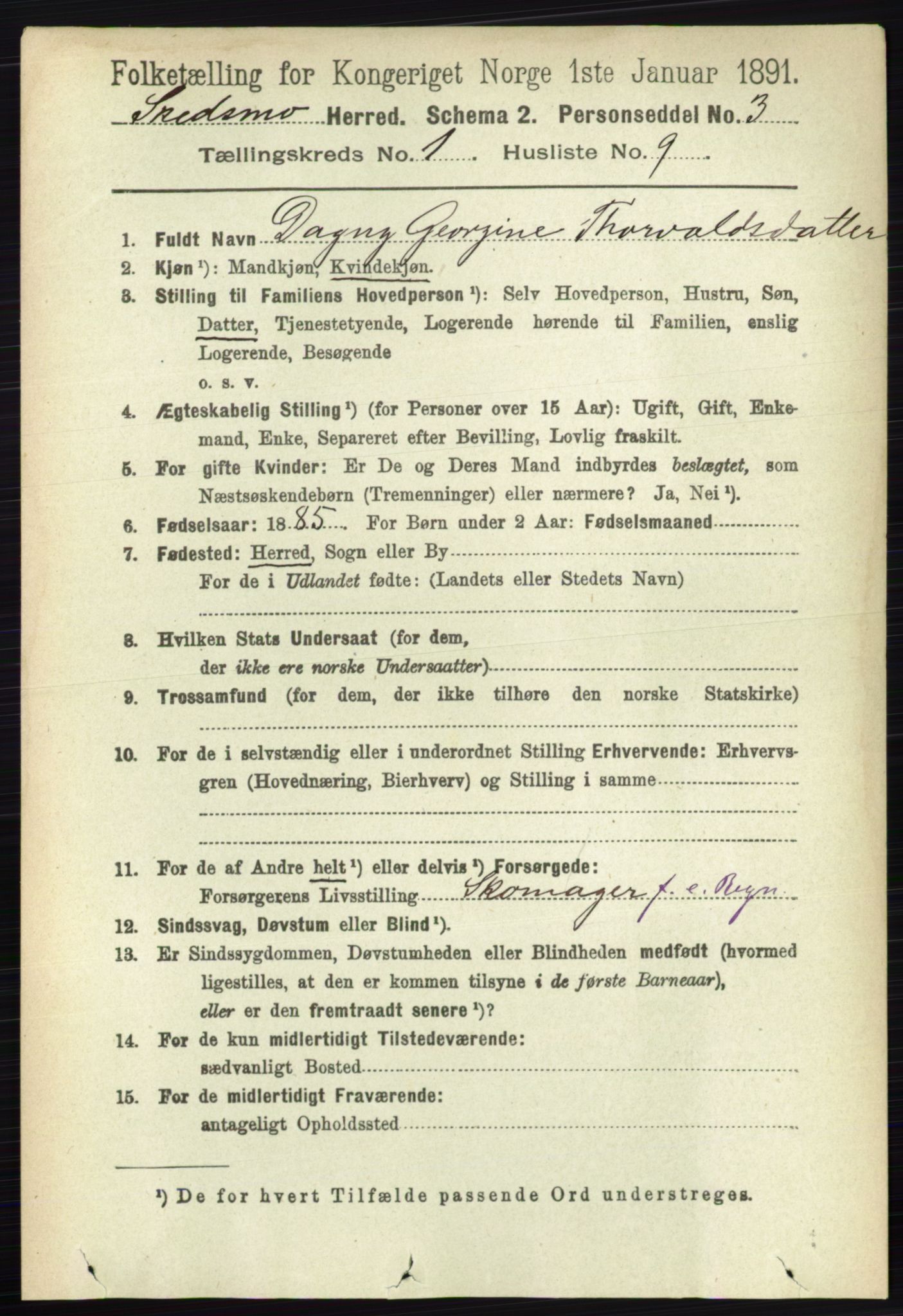 RA, 1891 census for 0231 Skedsmo, 1891, p. 141