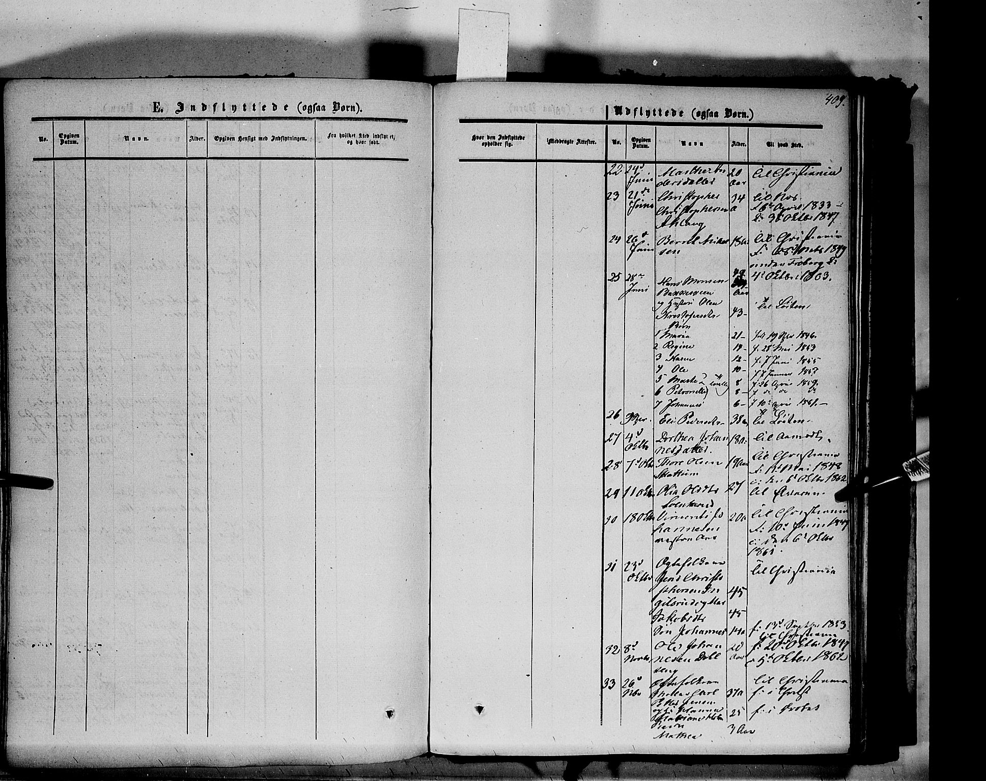 Vang prestekontor, Hedmark, SAH/PREST-008/H/Ha/Haa/L0012: Parish register (official) no. 12, 1855-1870, p. 409