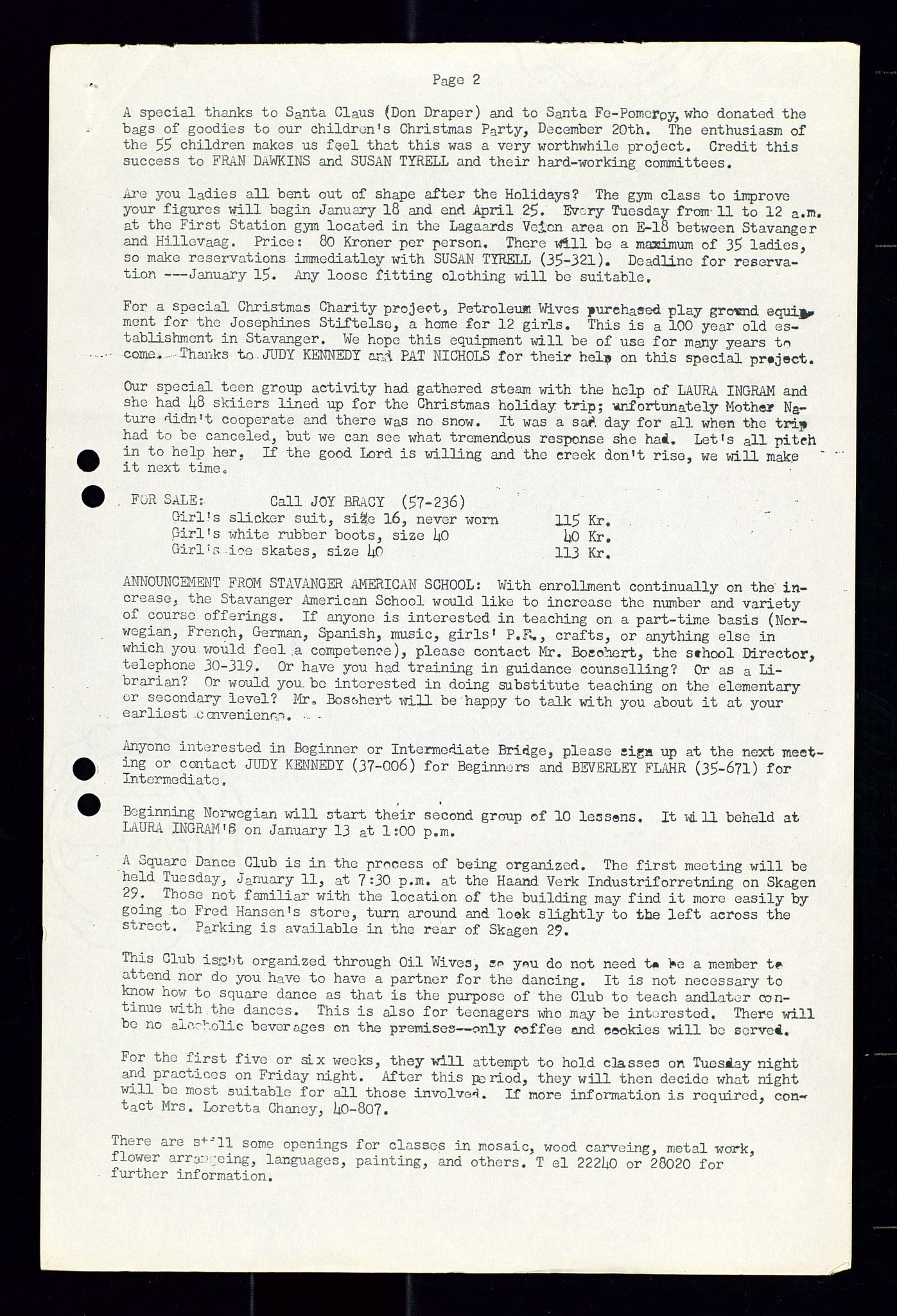 PA 1547 - Petroleum Wives Club, AV/SAST-A-101974/X/Xa/L0001: Newsletters (1971-1978)/radiointervjuer på kasett (1989-1992), 1970-1978