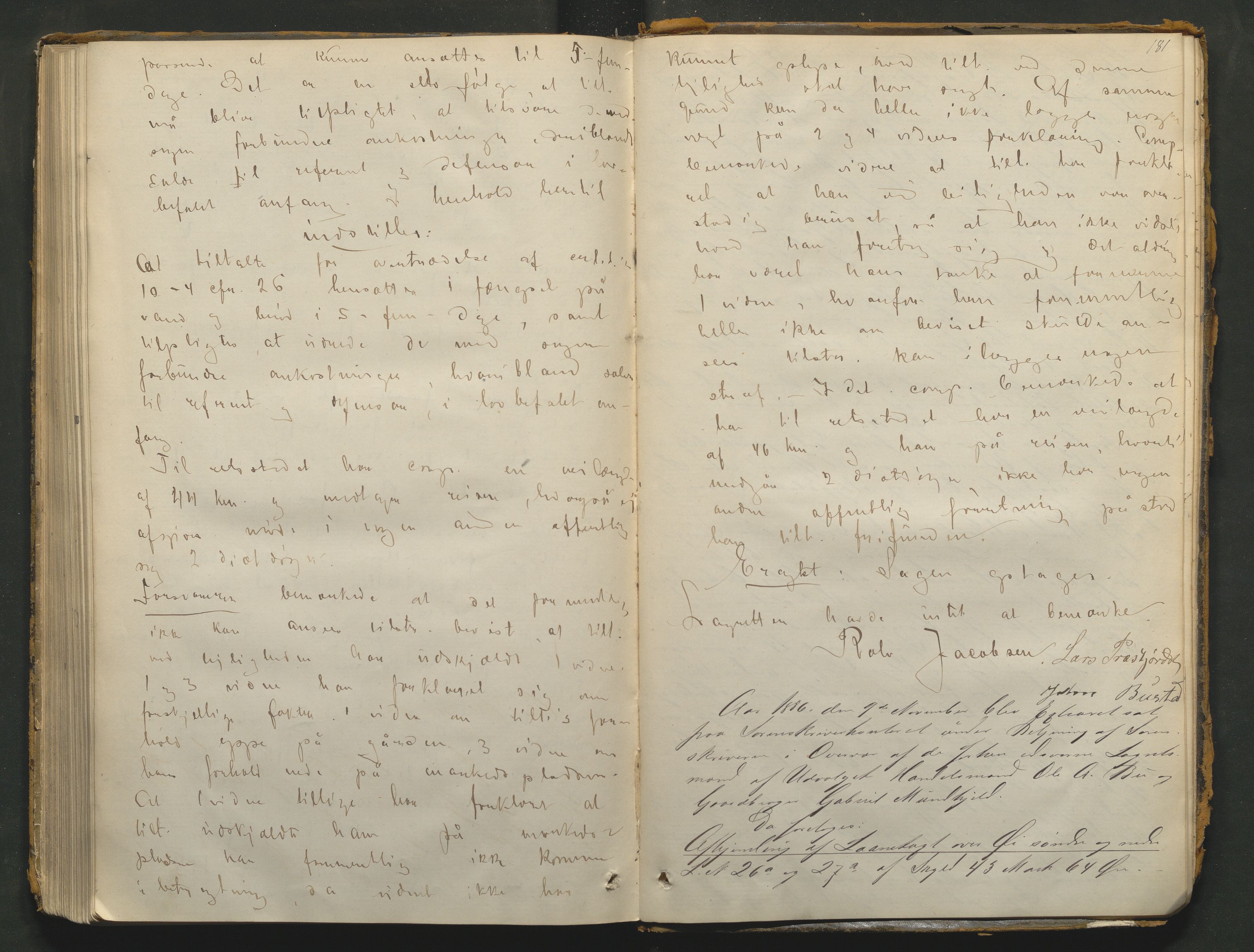 Nord-Gudbrandsdal tingrett, AV/SAH-TING-002/G/Gc/Gcb/L0004: Ekstrarettsprotokoll for åstedssaker, 1876-1887, p. 180b-181a