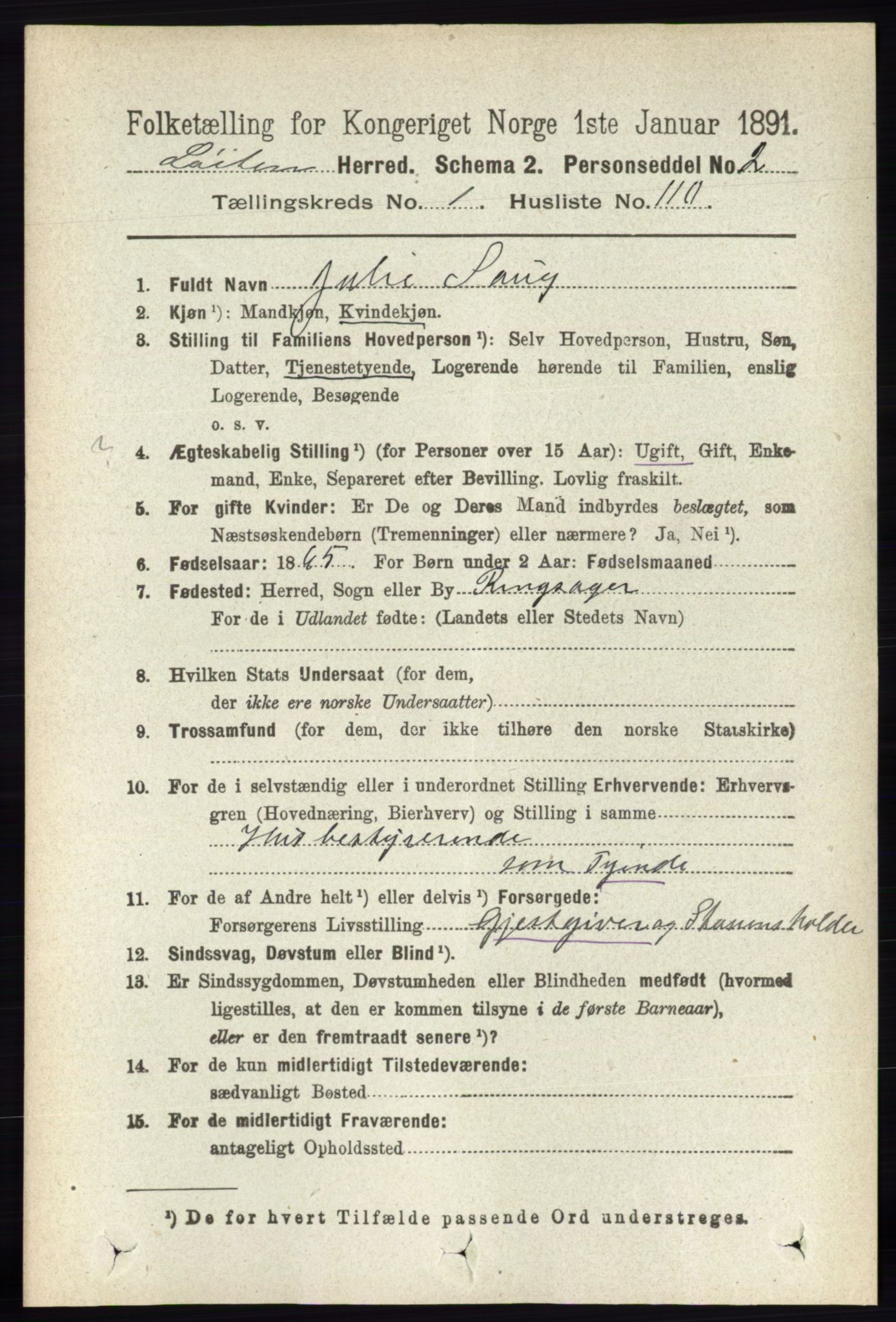 RA, 1891 census for 0415 Løten, 1891, p. 820