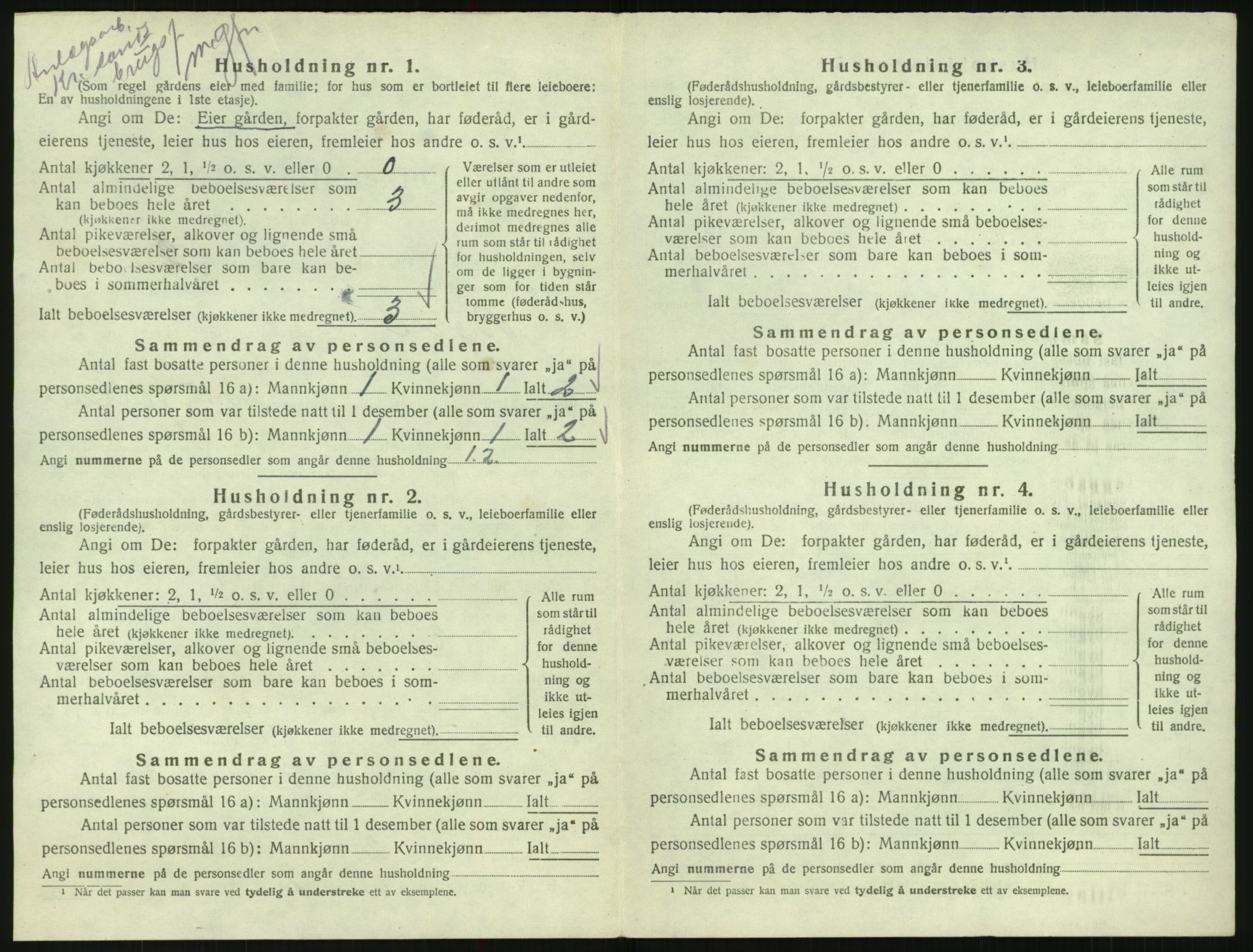 SAK, 1920 census for Bykle, 1920, p. 164