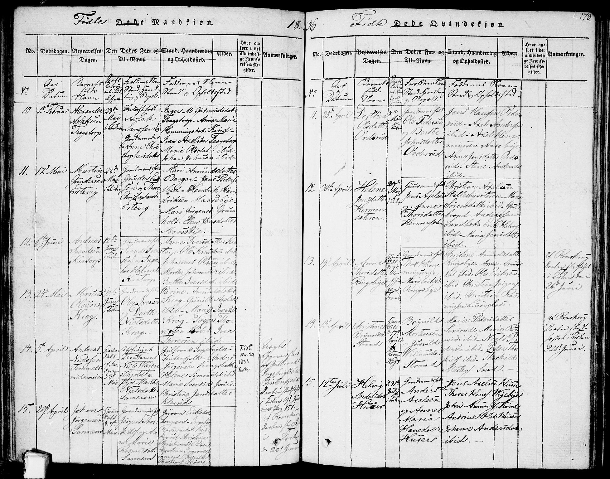 Rødenes prestekontor Kirkebøker, AV/SAO-A-2005/F/Fa/L0004: Parish register (official) no. I 4, 1814-1838, p. 173