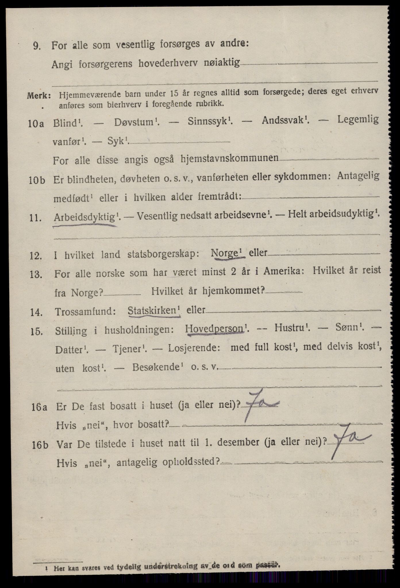 SAT, 1920 census for Aukra, 1920, p. 2542