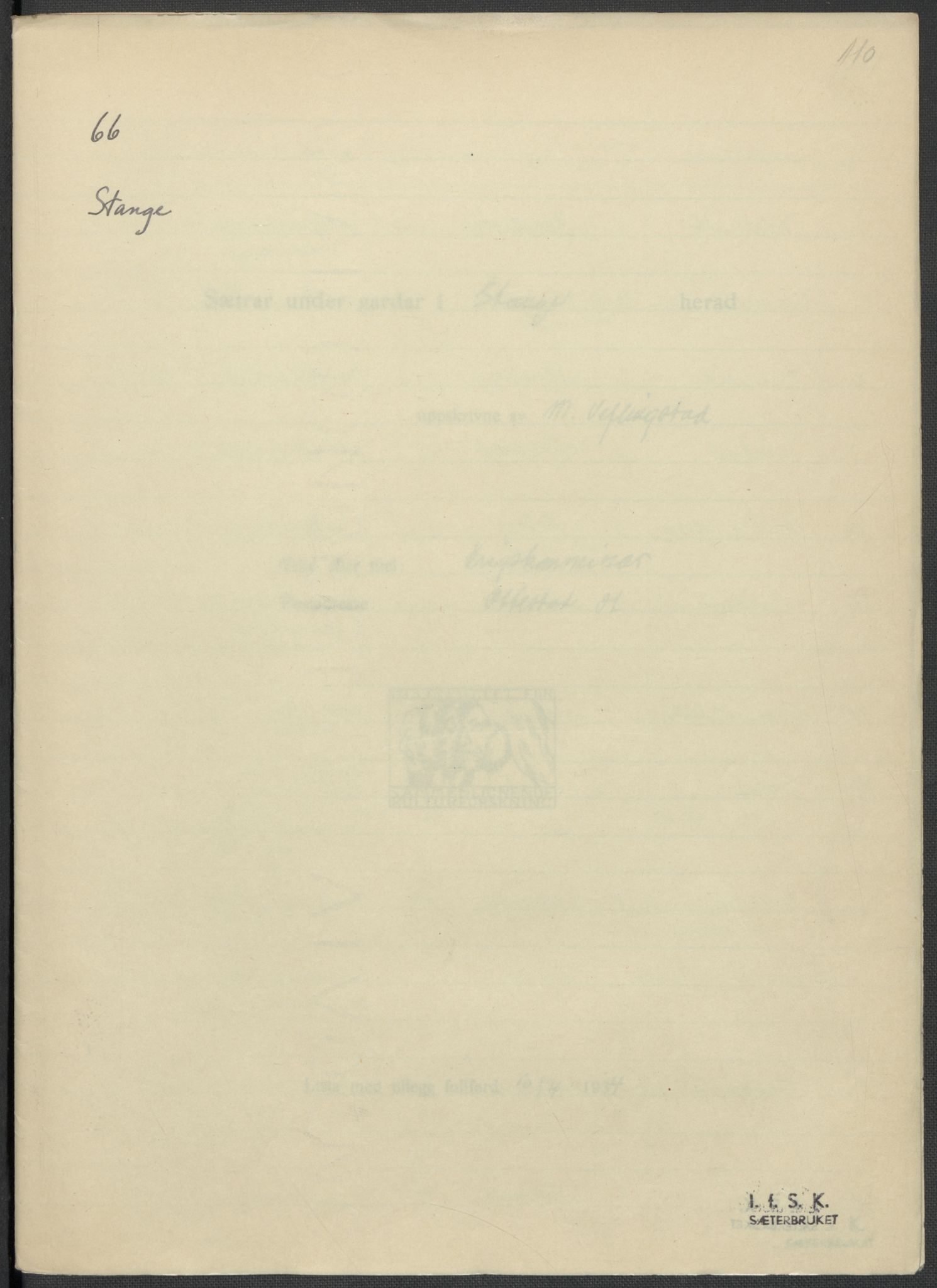 Instituttet for sammenlignende kulturforskning, AV/RA-PA-0424/F/Fc/L0002/0003: Eske B2: / Hedmark (perm III), 1934-1936, p. 110