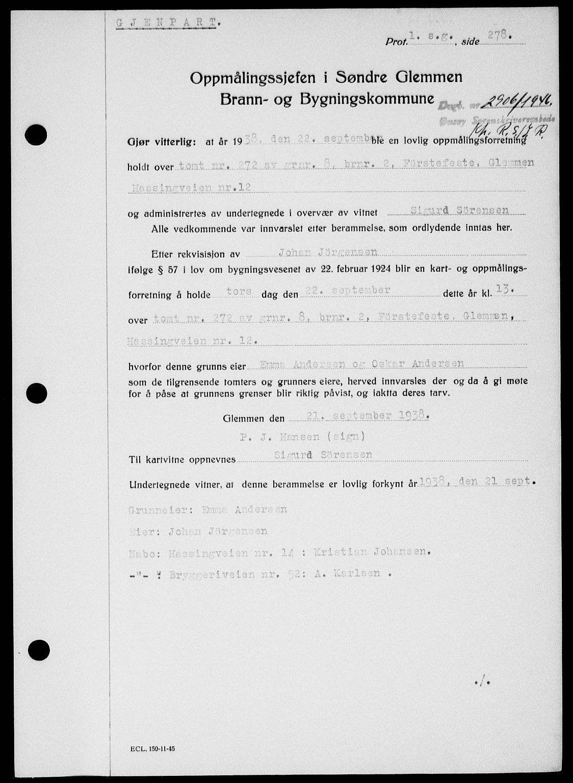 Onsøy sorenskriveri, SAO/A-10474/G/Ga/Gab/L0018: Mortgage book no. II A-18, 1946-1947, Diary no: : 2906/1946