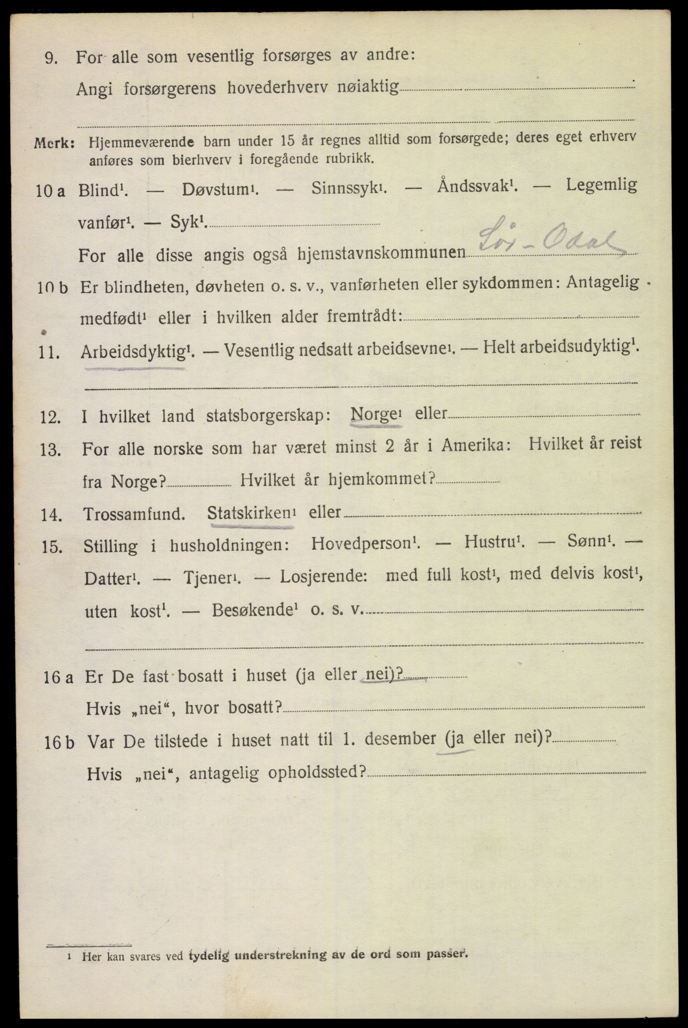 SAH, 1920 census for Brandval, 1920, p. 4369