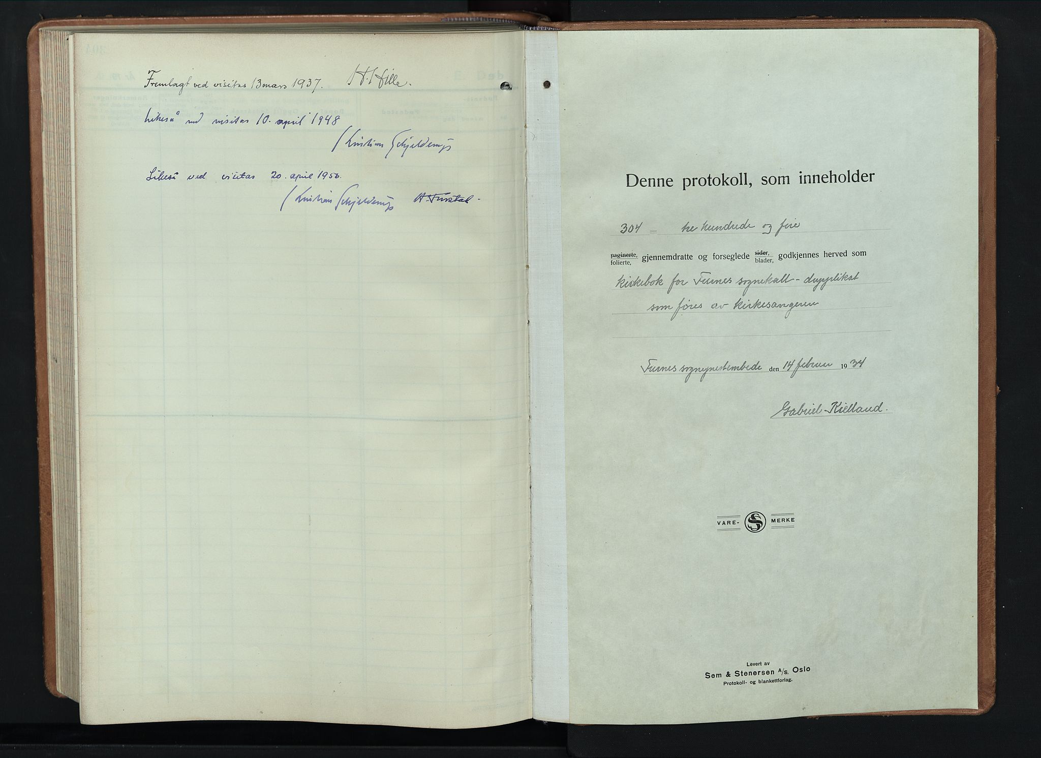 Furnes prestekontor, SAH/PREST-012/L/La/L0002: Parish register (copy) no. 2, 1934-1956